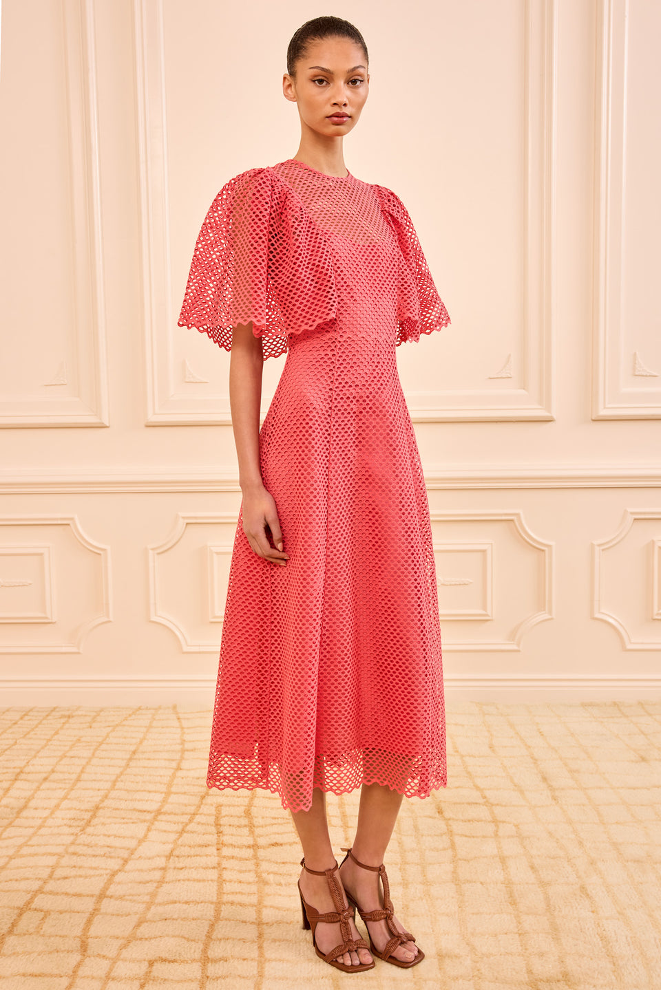 Gracelle Eyelet Cotton Dress - Dahlia