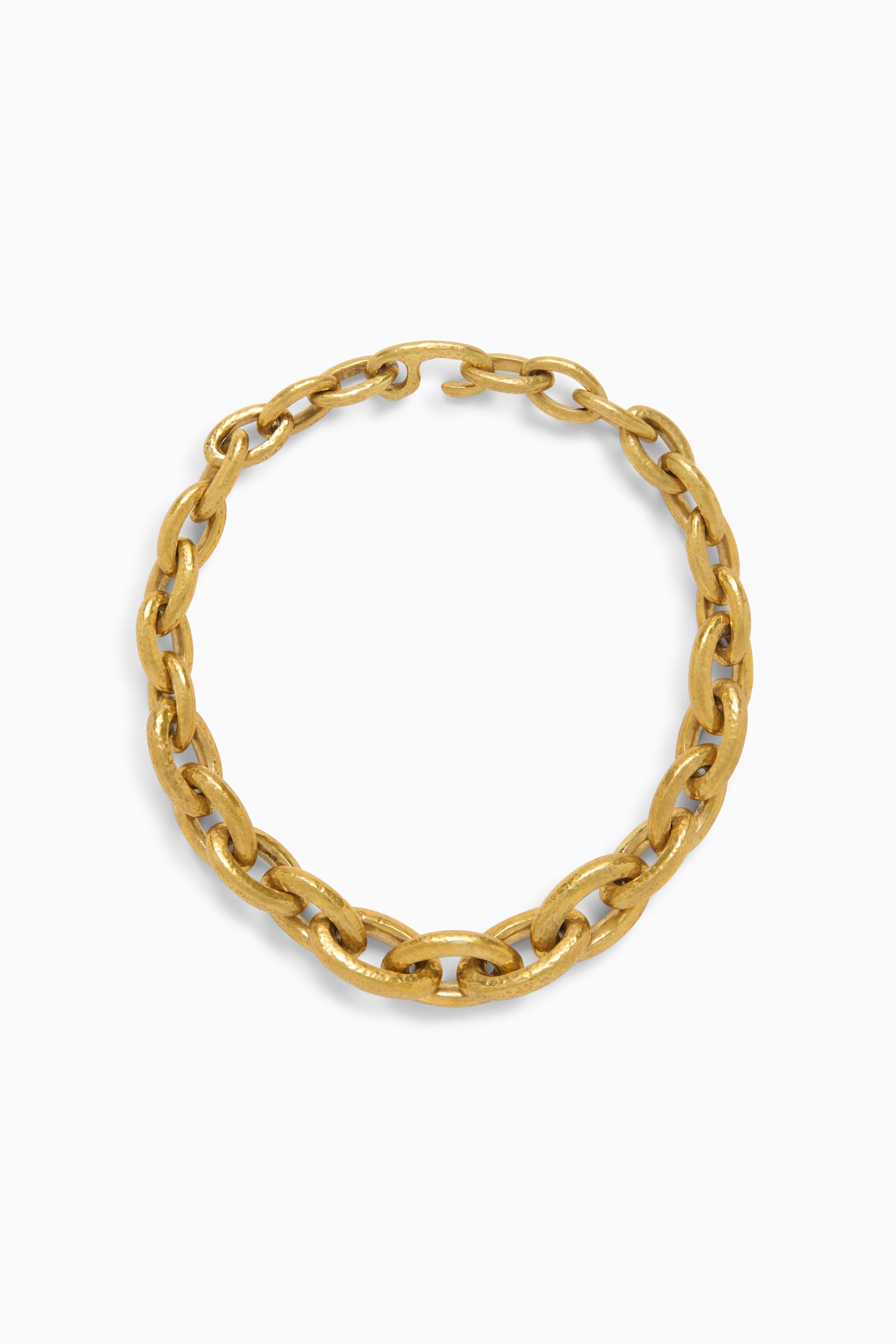 Gradient Oval Brass Necklace - Brass
