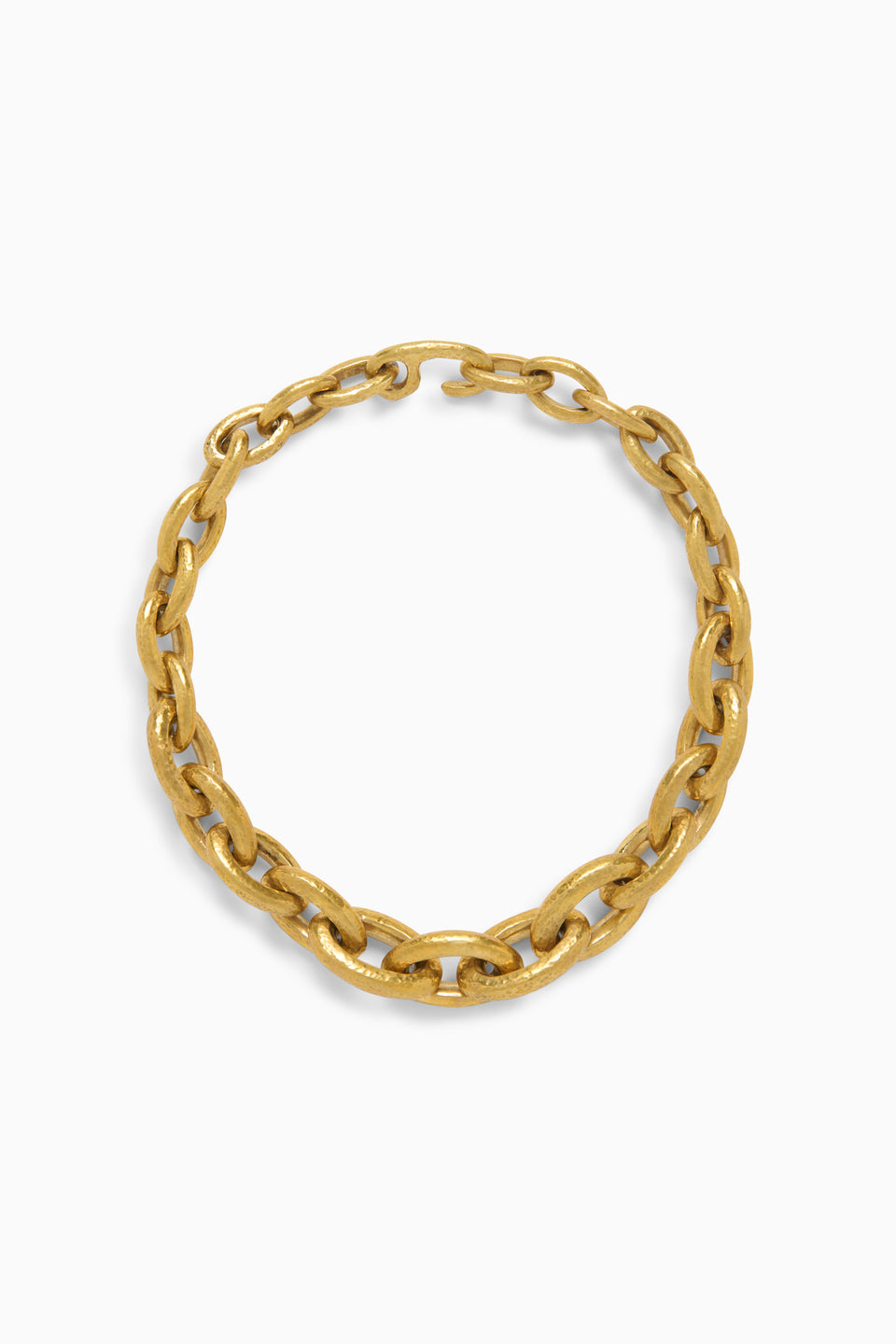 Gradient Oval Brass Necklace - Brass