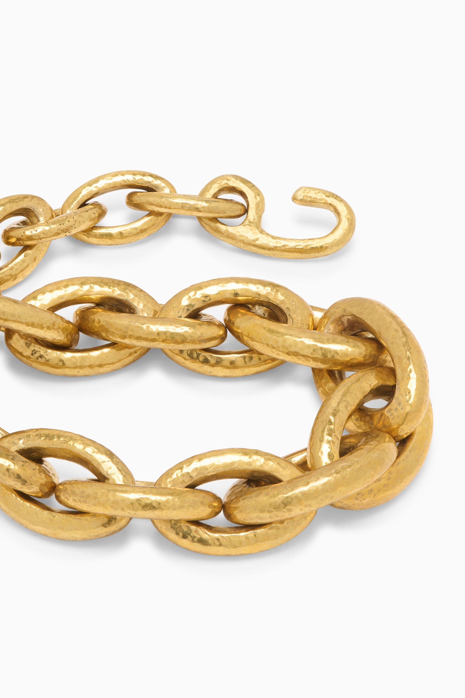 Gradient Oval Brass Necklace - Brass Polished Brass Choker - Ulla