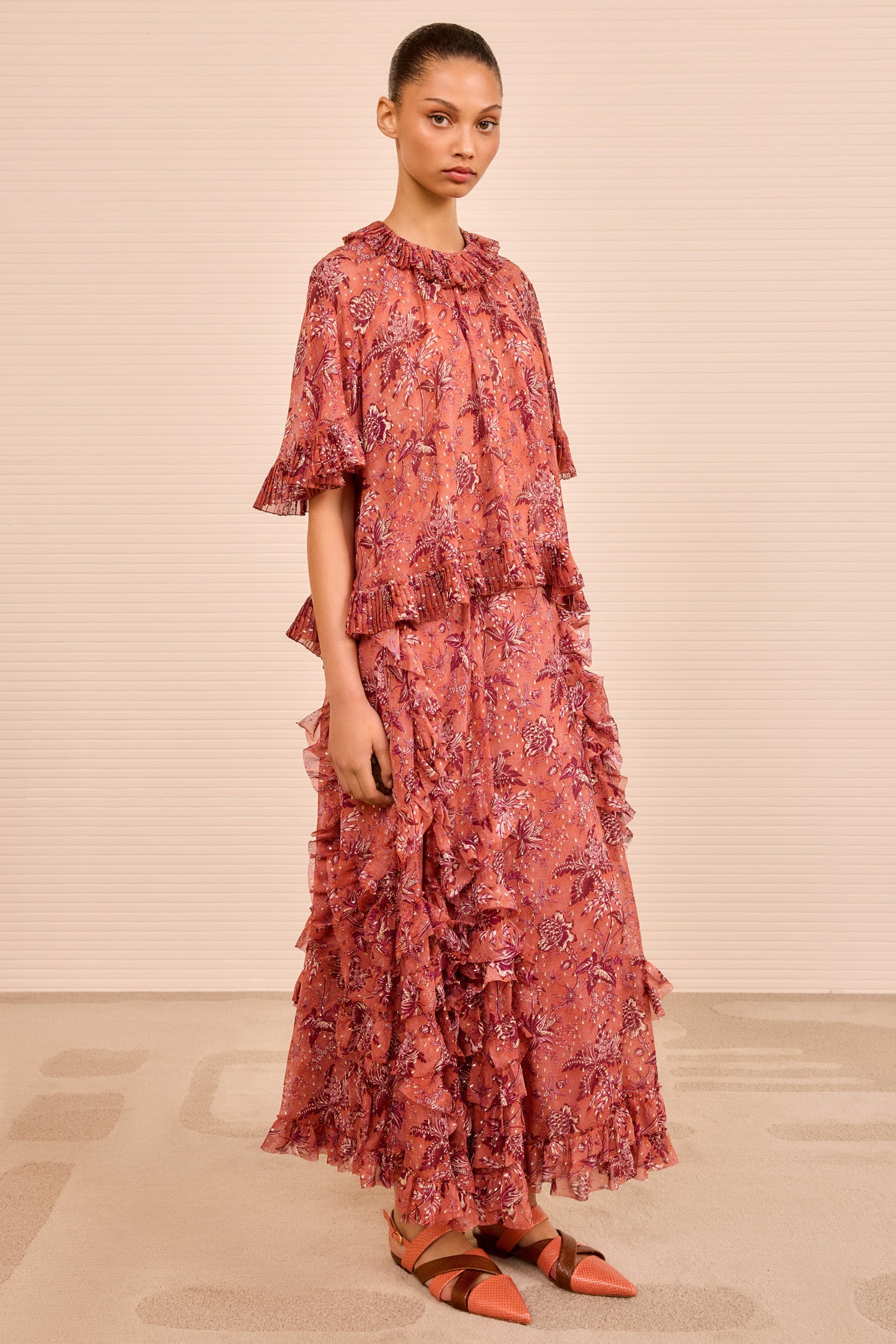 Ulla Johnson Helaine Short Sleeve Top - Oleander