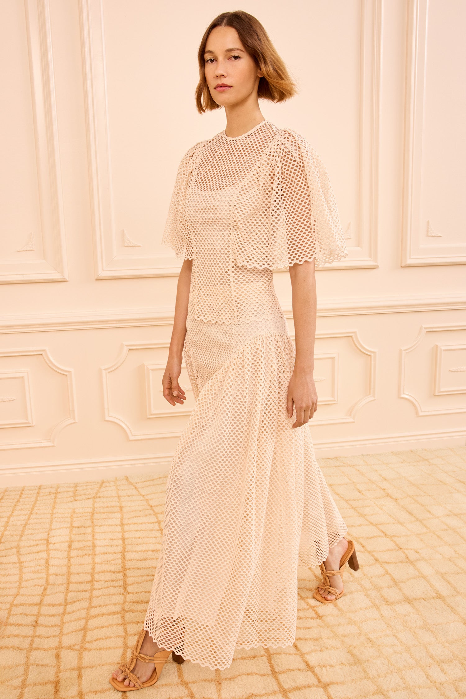 Hera Eyelet Cotton Top - Cowrie