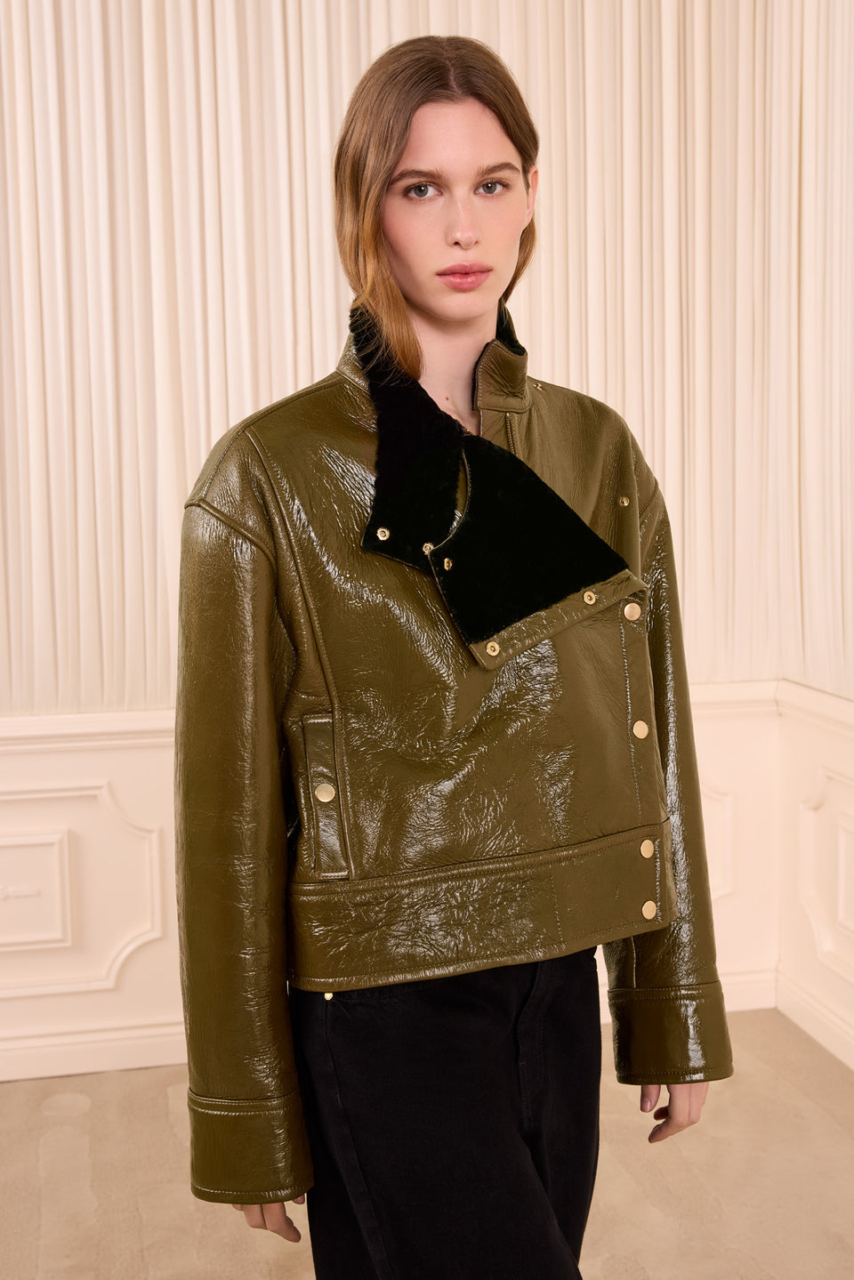 Honora Leather Jacket - Lichen