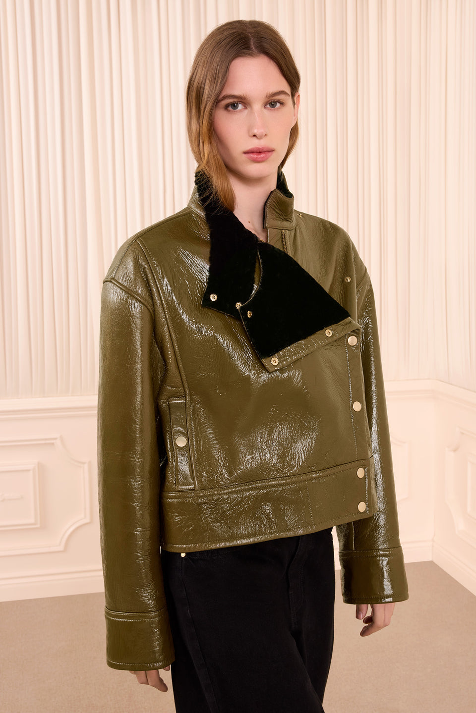Honora Leather Jacket - Lichen