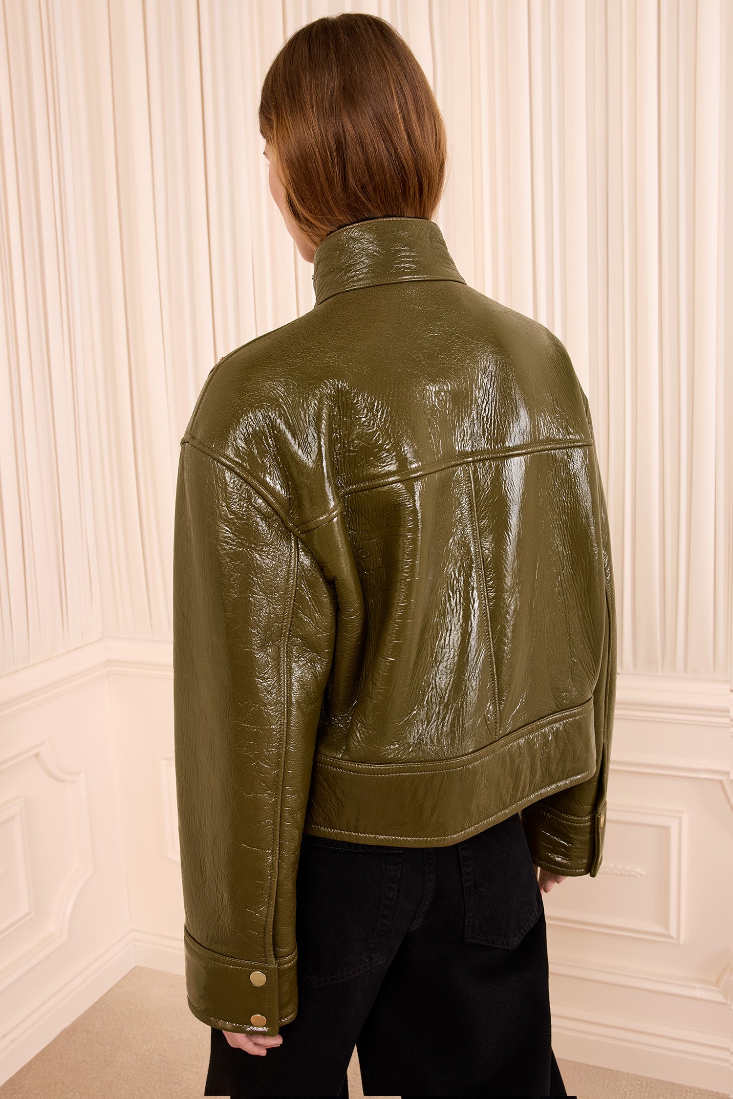 Honora Leather Jacket - Lichen