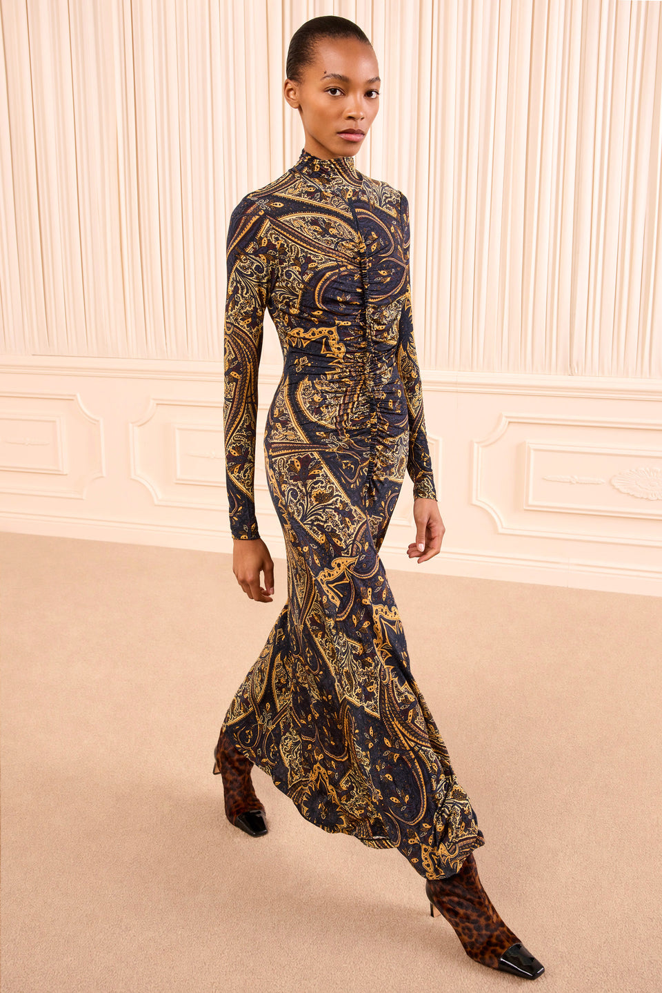 Ida Long Sleeve Jersey Dress - Twilight Paisley