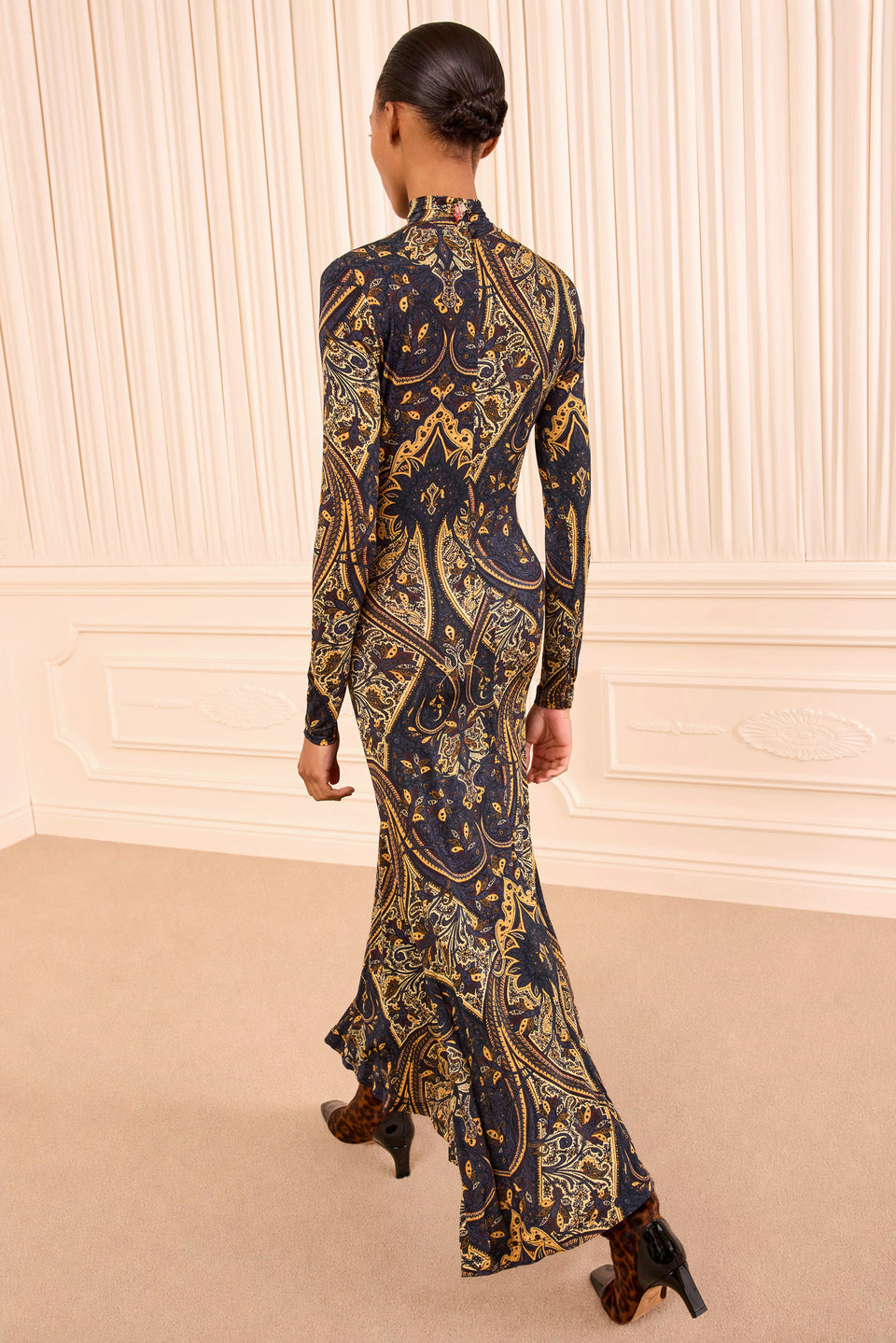 Ida Long Sleeve Jersey Dress - Twilight Paisley