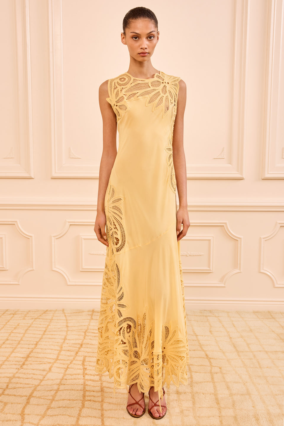 Idra Lace Applique Dress - Dandelion