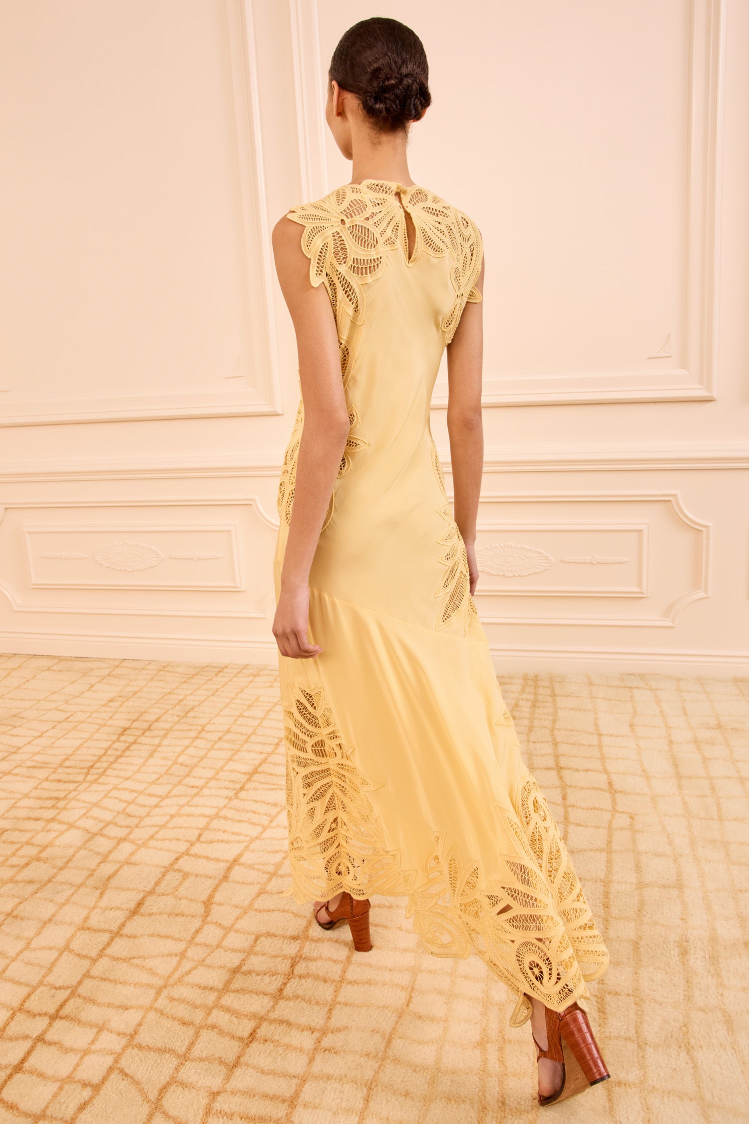 Idra Lace Applique Dress - Dandelion