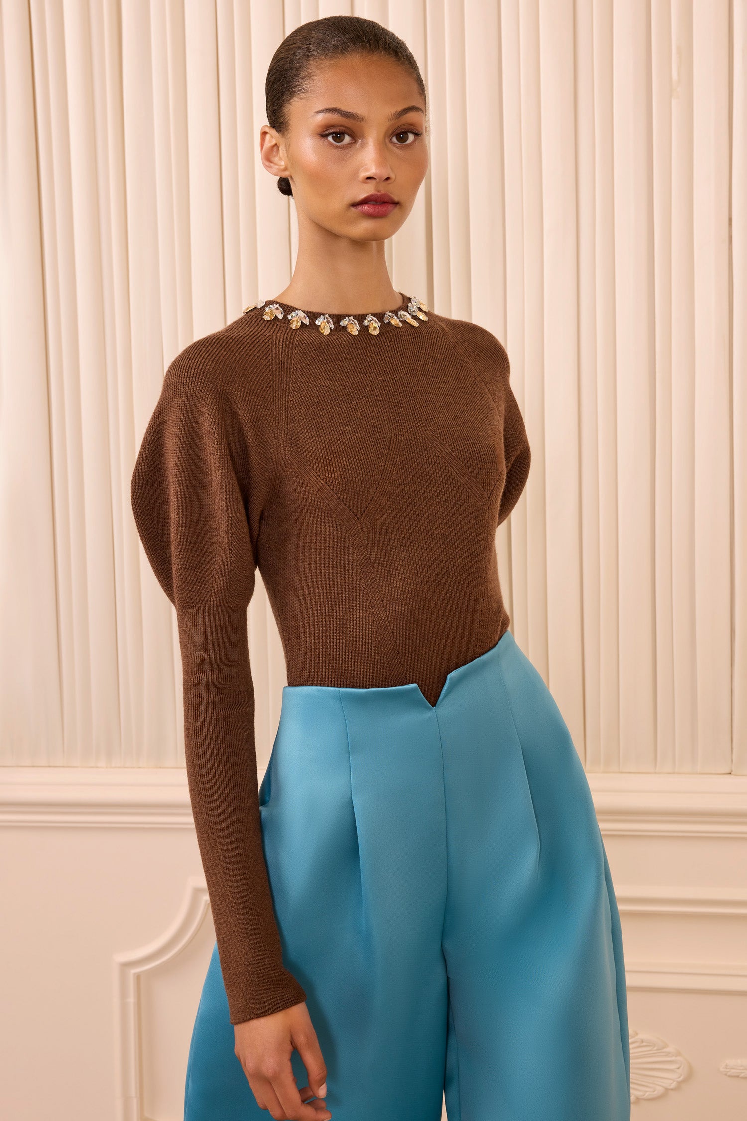 Imara Wool Bodysuit Embellishments Clove