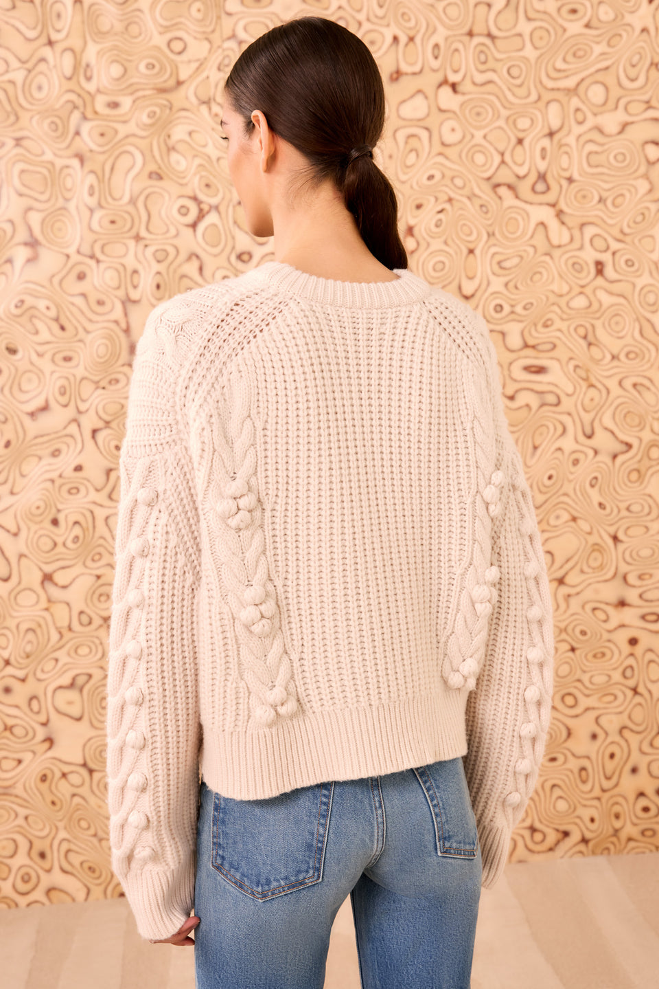 Indra Cable Knit Pullover - Alabaster