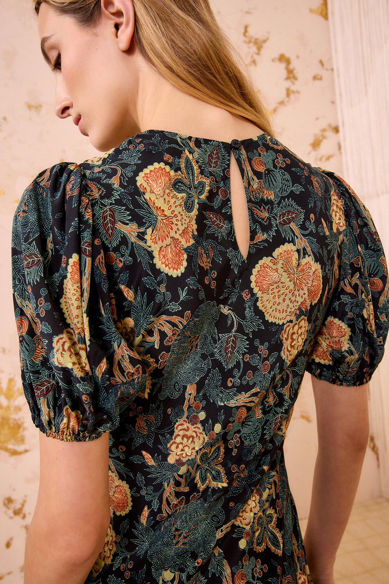 Ulla Johnson Ines Puff Sleeve Midi Dress - Nuit