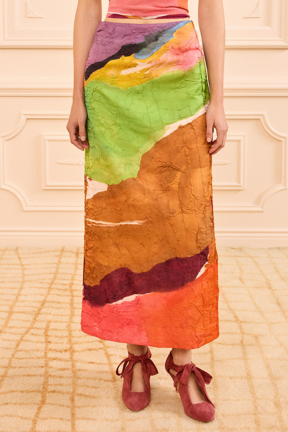 Inez Satin Pencil Skirt - Nature Abhors A Vacuum