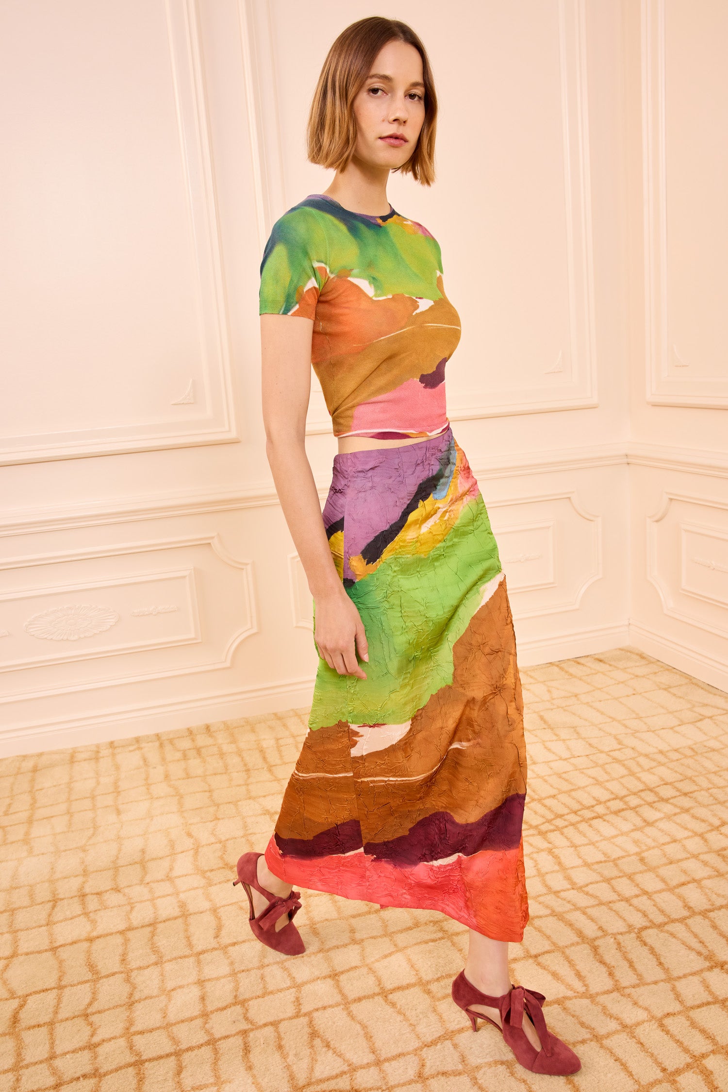 Inez Satin Pencil Skirt - Nature Abhors A Vacuum