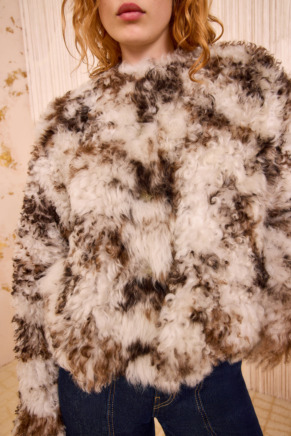 Irina Short Shearling Coat - Pietra