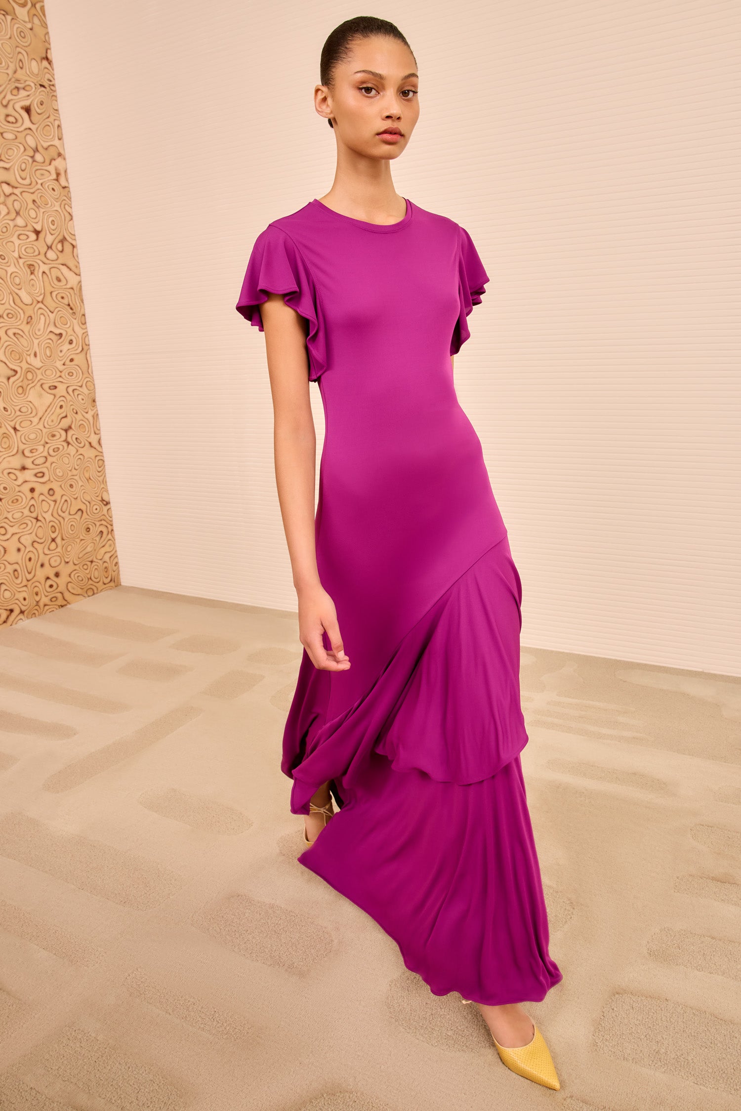 Iris Short Sleeve Dress Mulberry