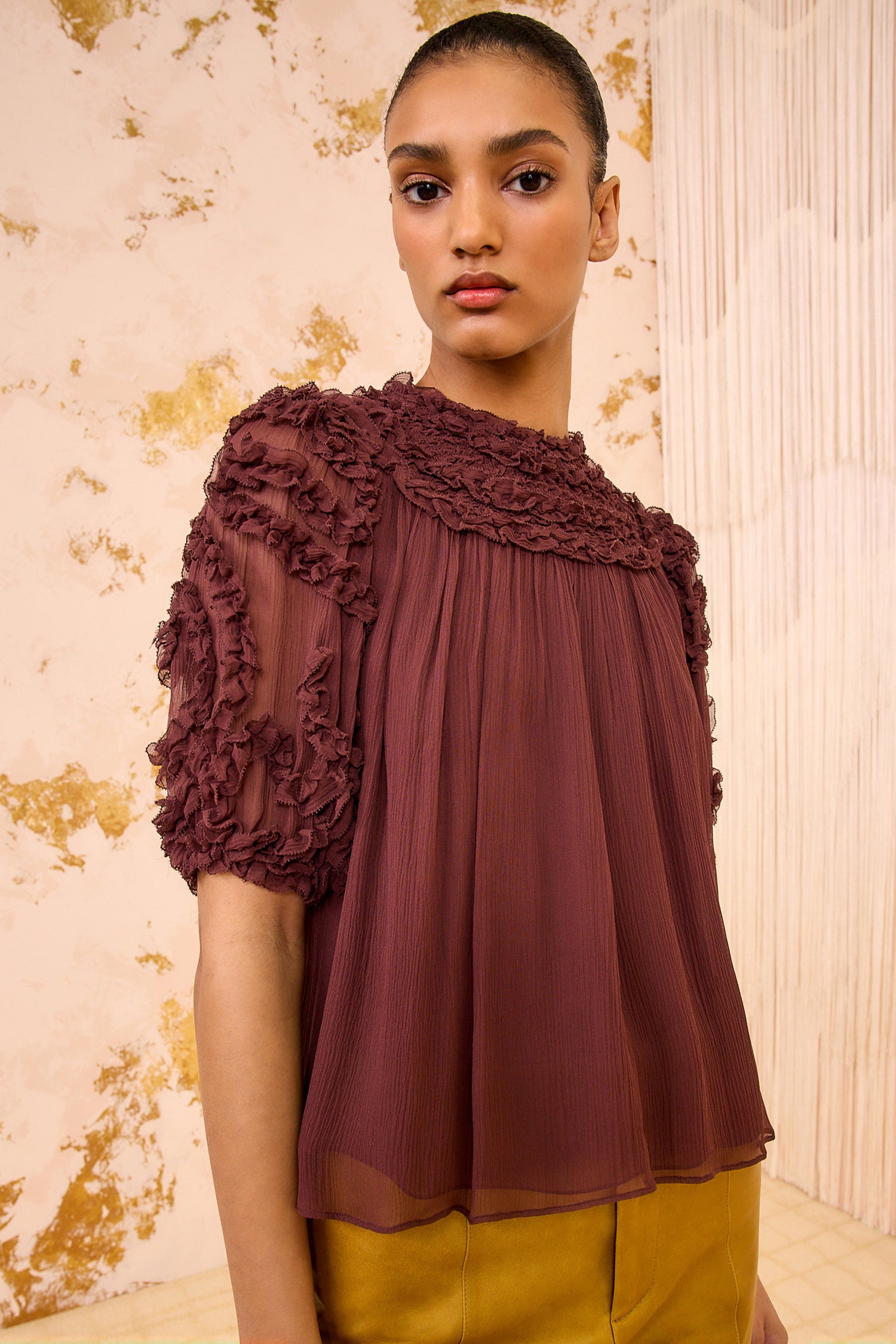 Apolina｜meera blouse almond APOLINA MEERA BLOUSE (almond) - SEN_TO_SENCE