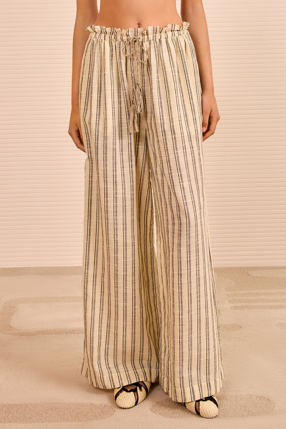 Josephine Striped Coverup Pant - Cowrie Stripe