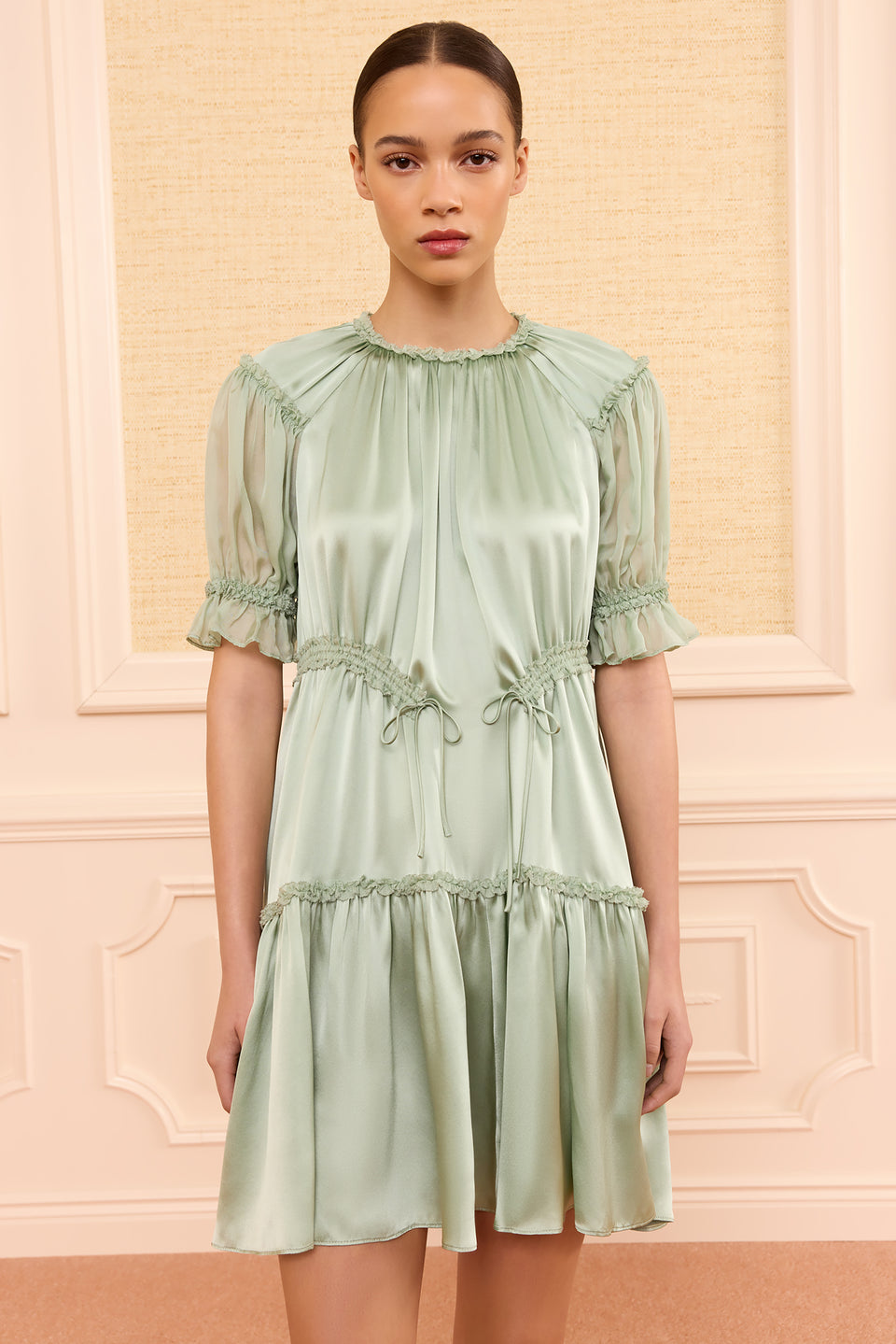 Juliette SS Mini Dress - Celadon