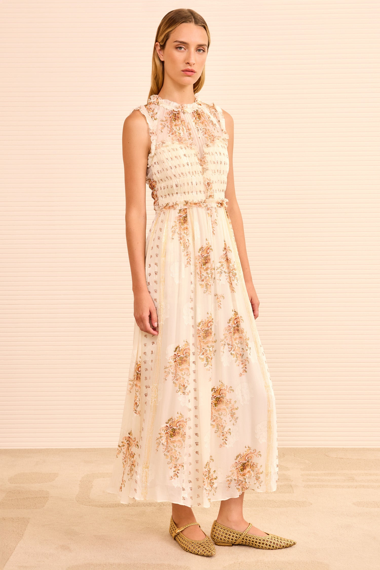 Kasia Sleeveless Midi Dress - Alabaster