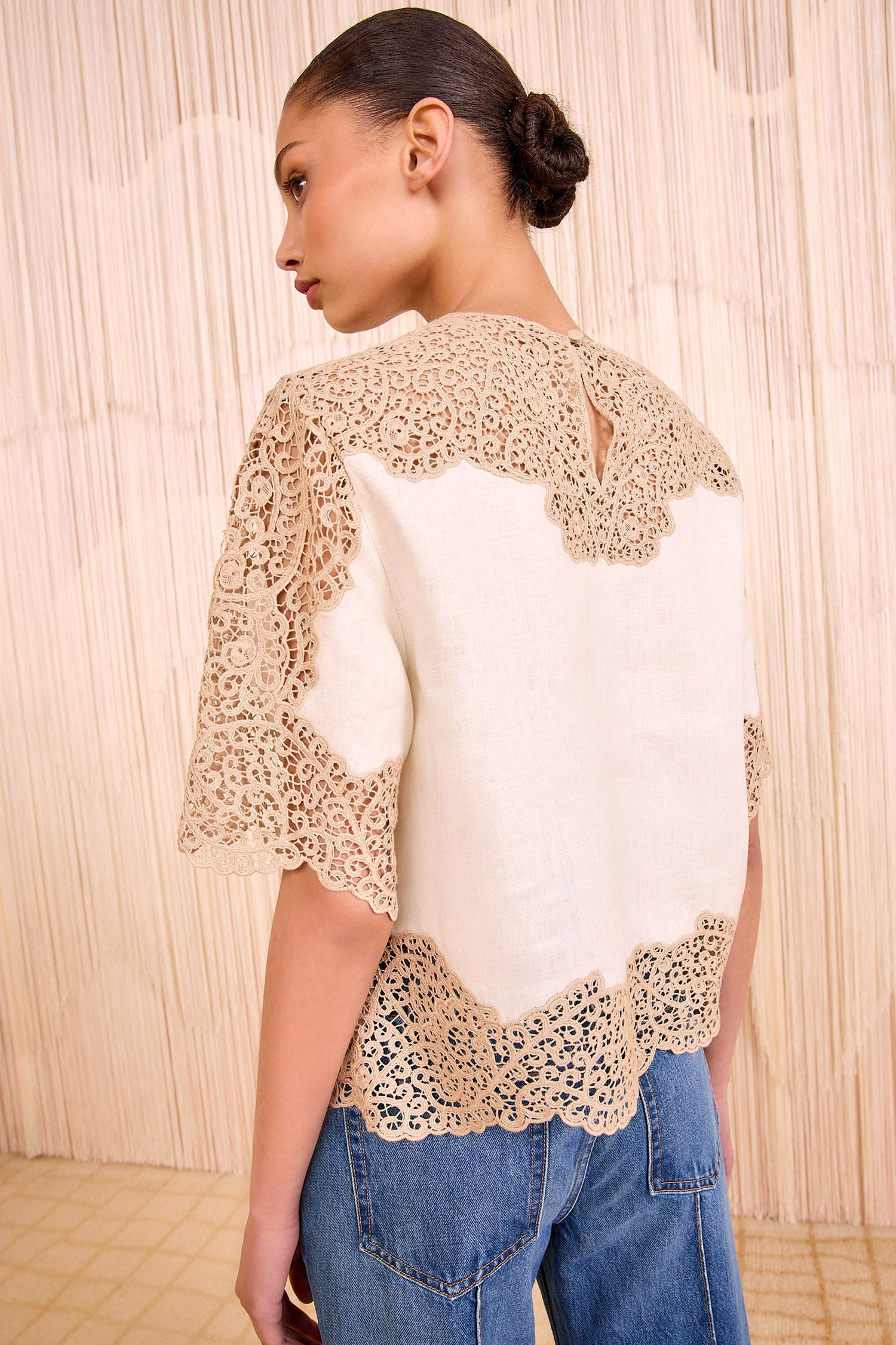 Kadene Short Sleeve Blouse - Travertine