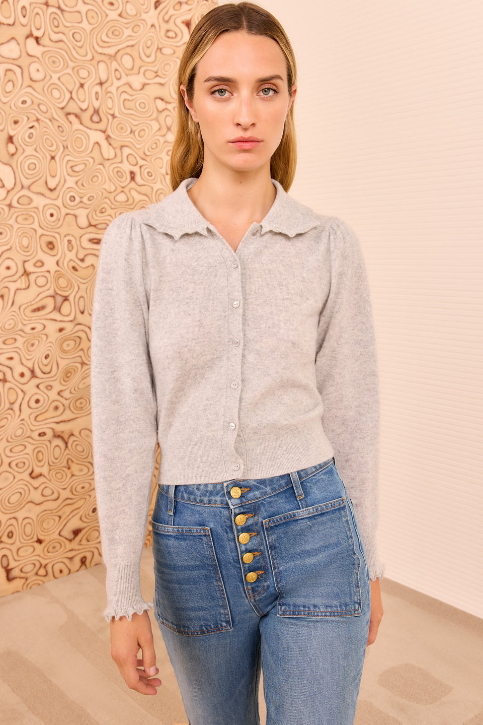 Kalila Collared Cardigan - Pebble