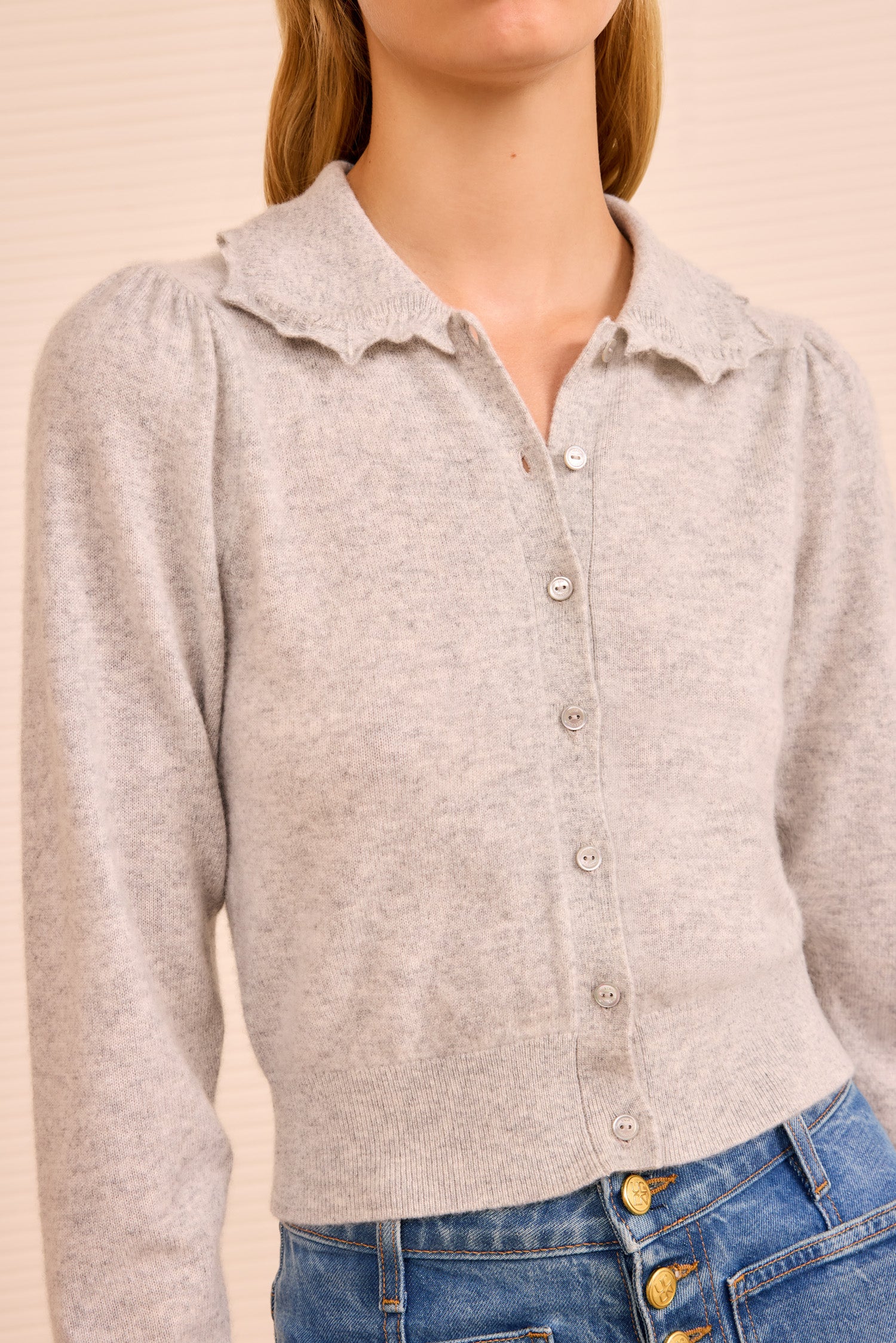 Kalila Collared Cardigan - Pebble