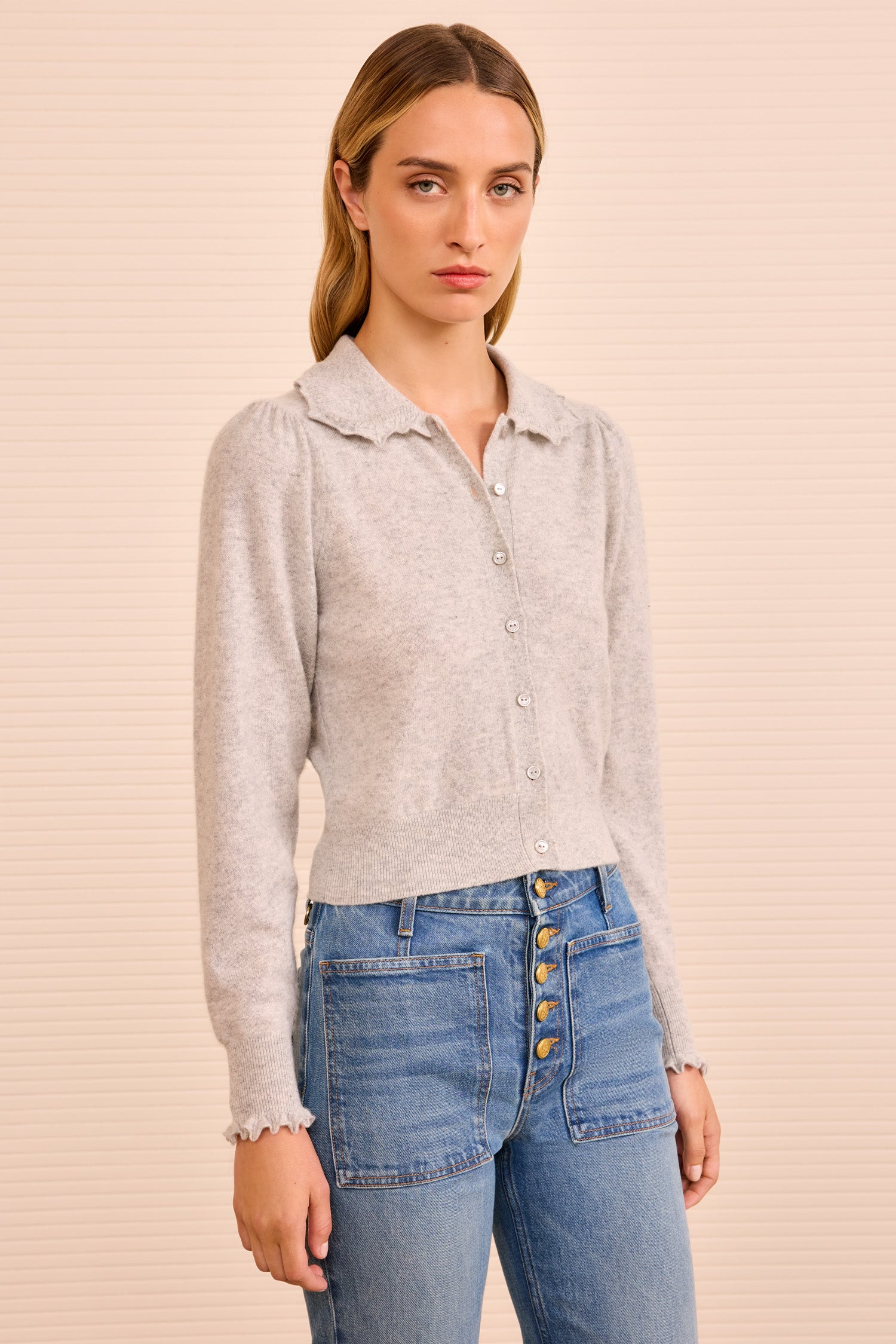 Kalila Collared Cardigan - Pebble