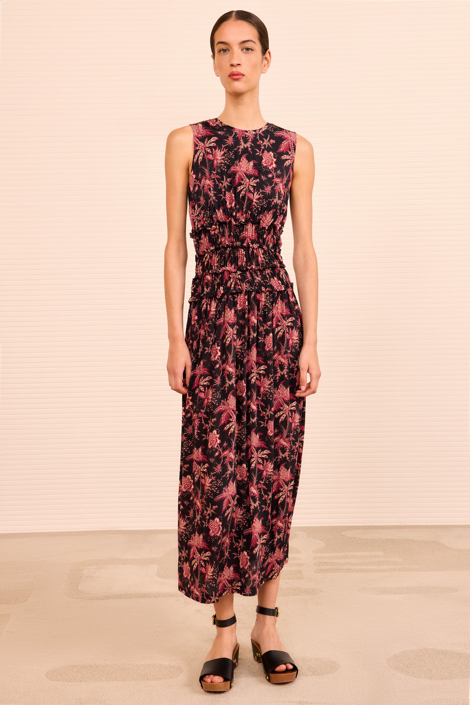 Kamaria Ruched Waist Dress - Midnight Lily