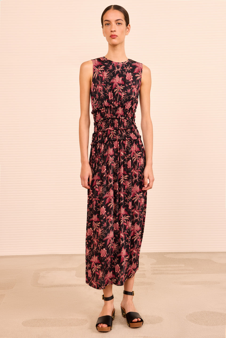 Kamaria Ruched Waist Dress - Midnight Lily