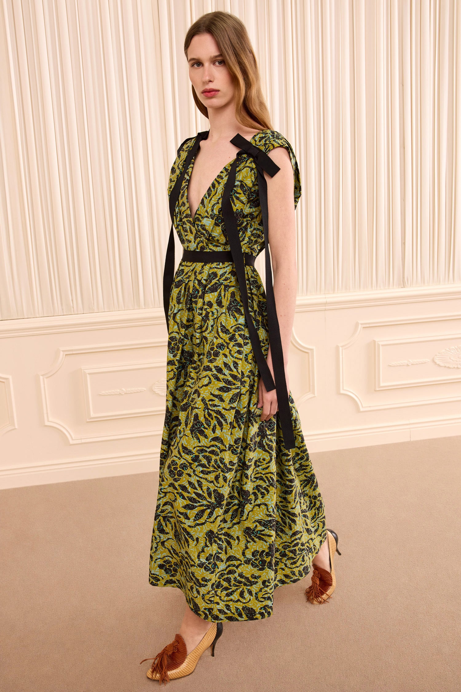 Ulla Johnson Women's Karina Bow Midi Dress - Chartreuse
