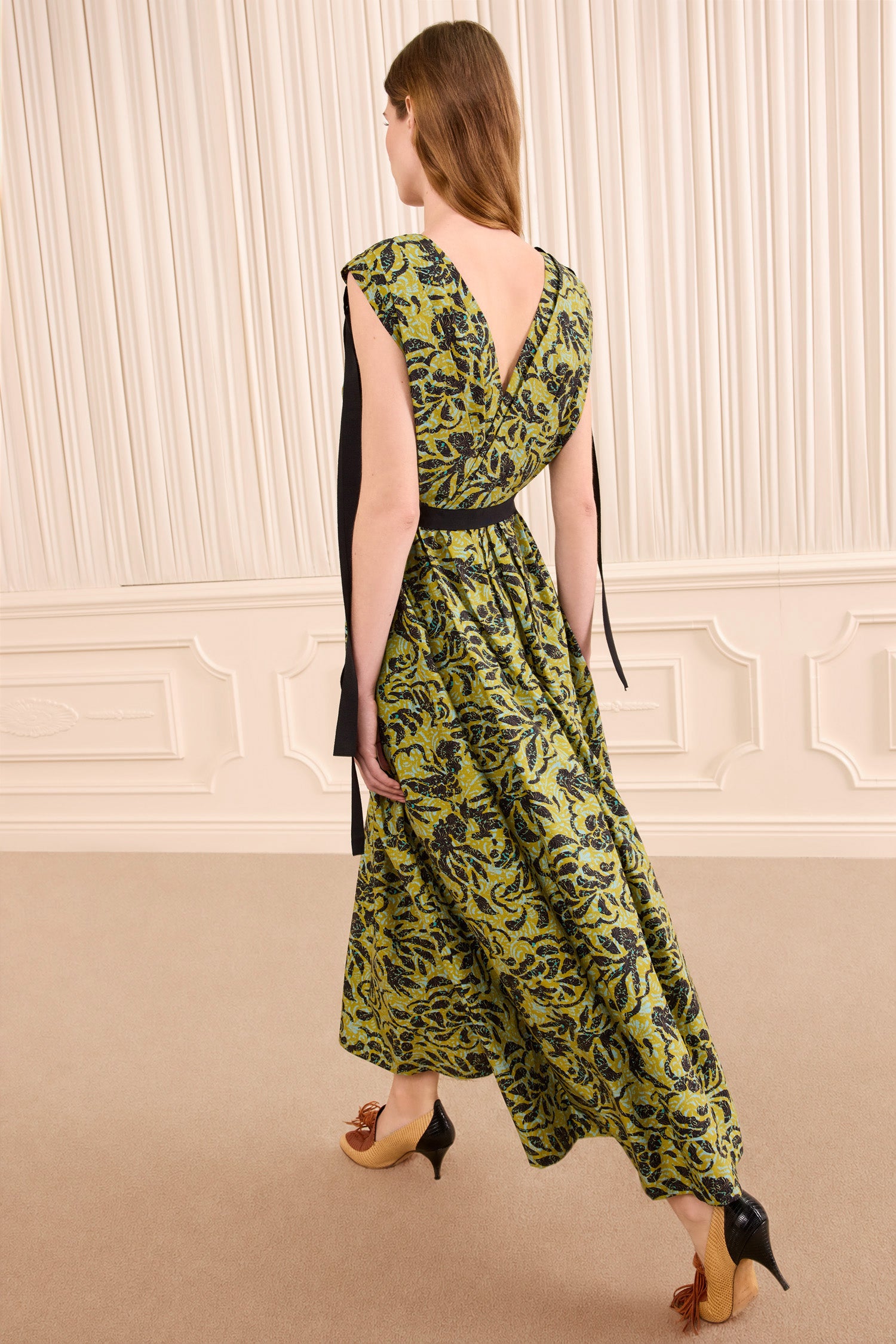 Ulla Johnson Karina Cotton Bow Dress - Chartreuse