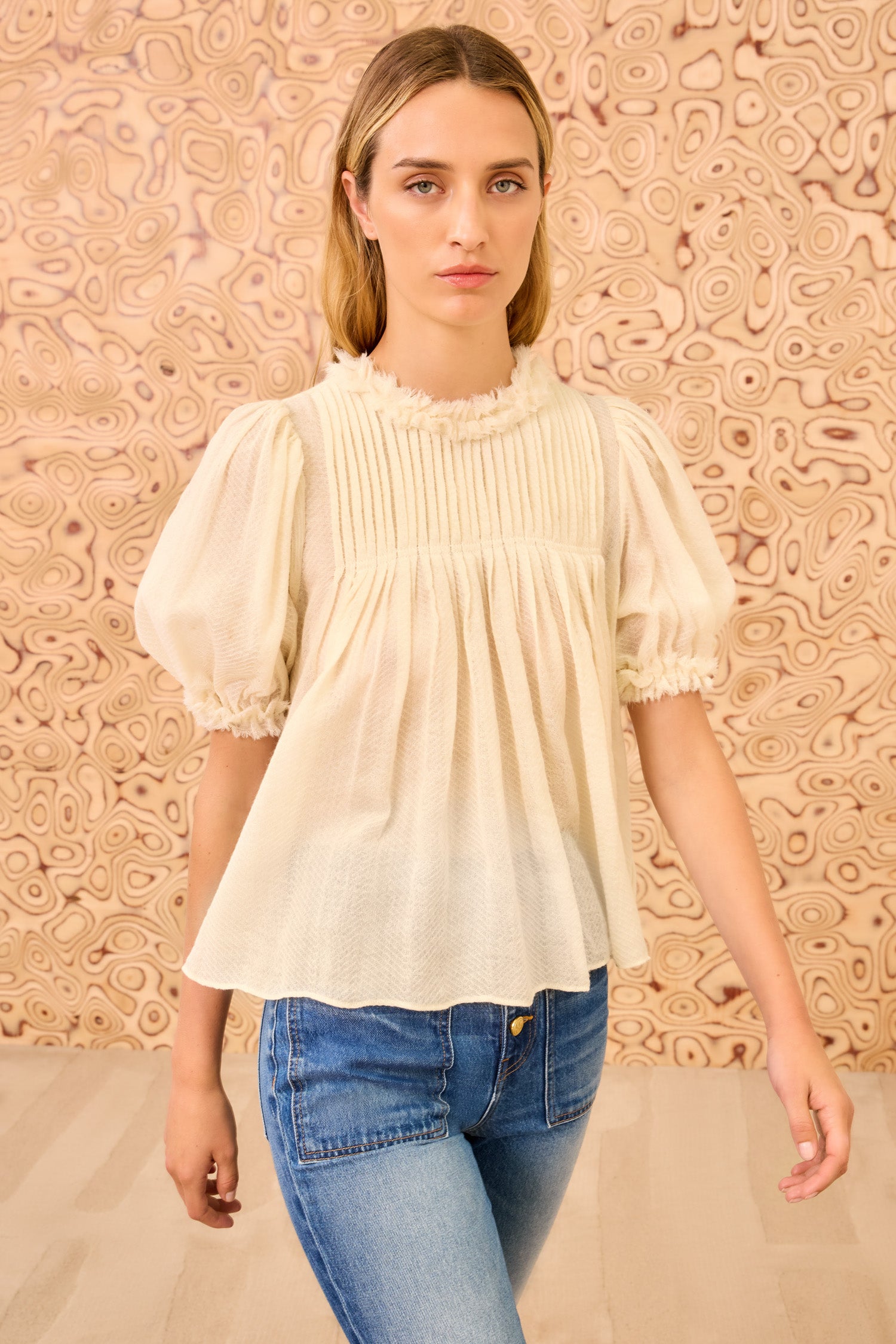 Ulla Johnson Karlyn Puff Sleeve Top - Cowrie