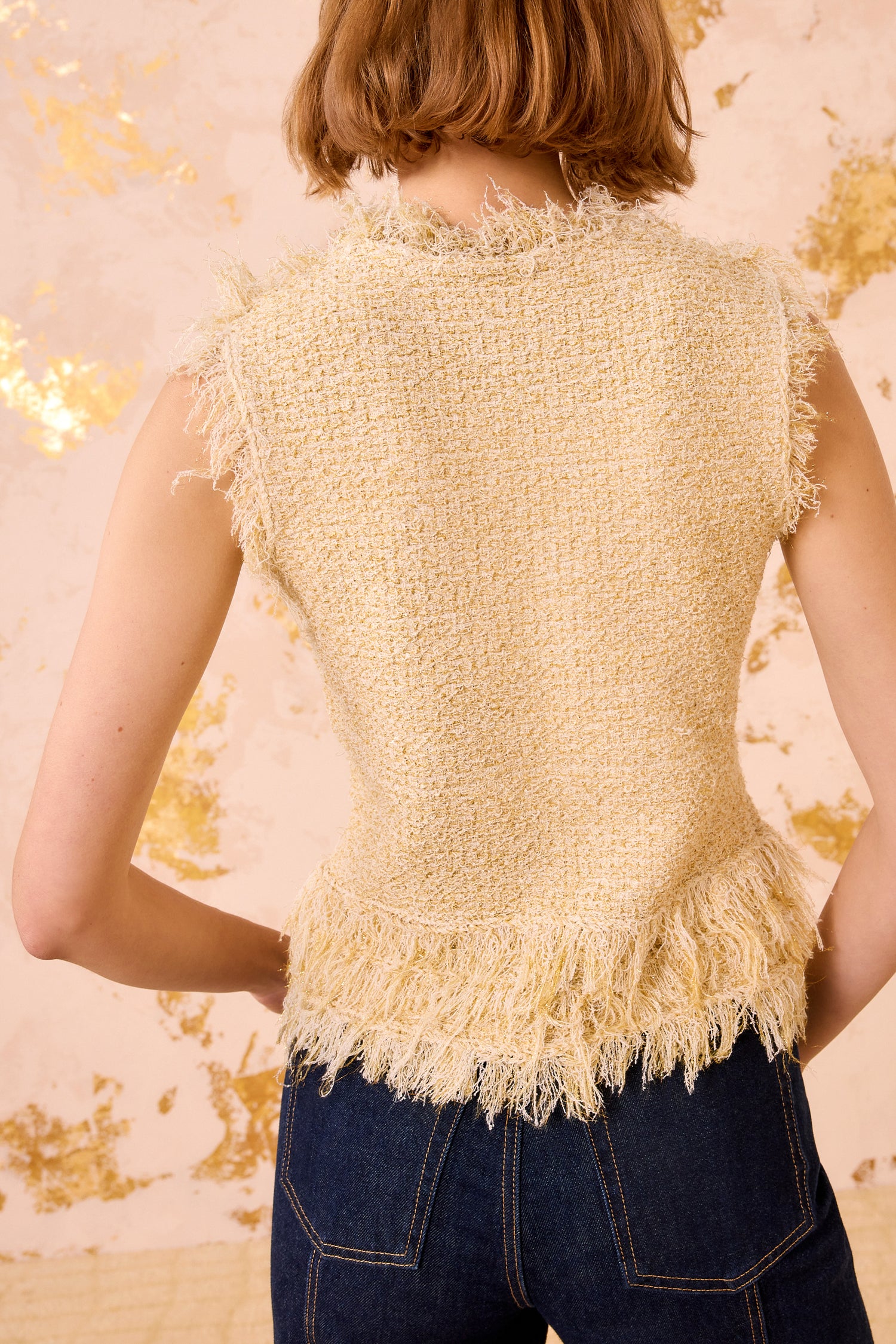 Kassi Knit Tweed Sleeveless Top - Lumin