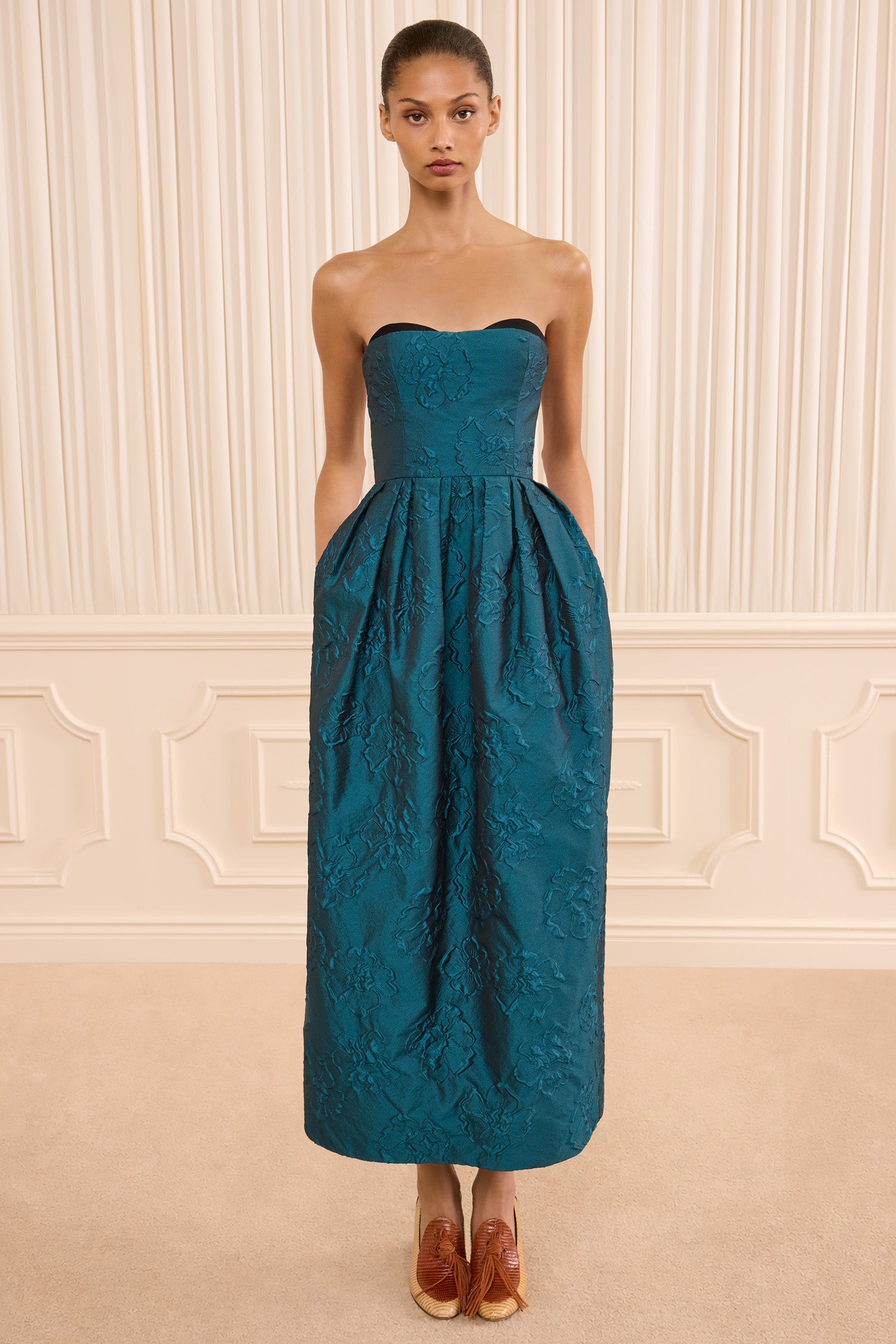 Ulla Johnson Katerina Strapless Cloque Dress - Beryl