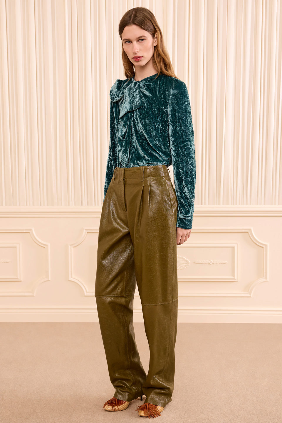 Keiran Leather Pant - Lichen