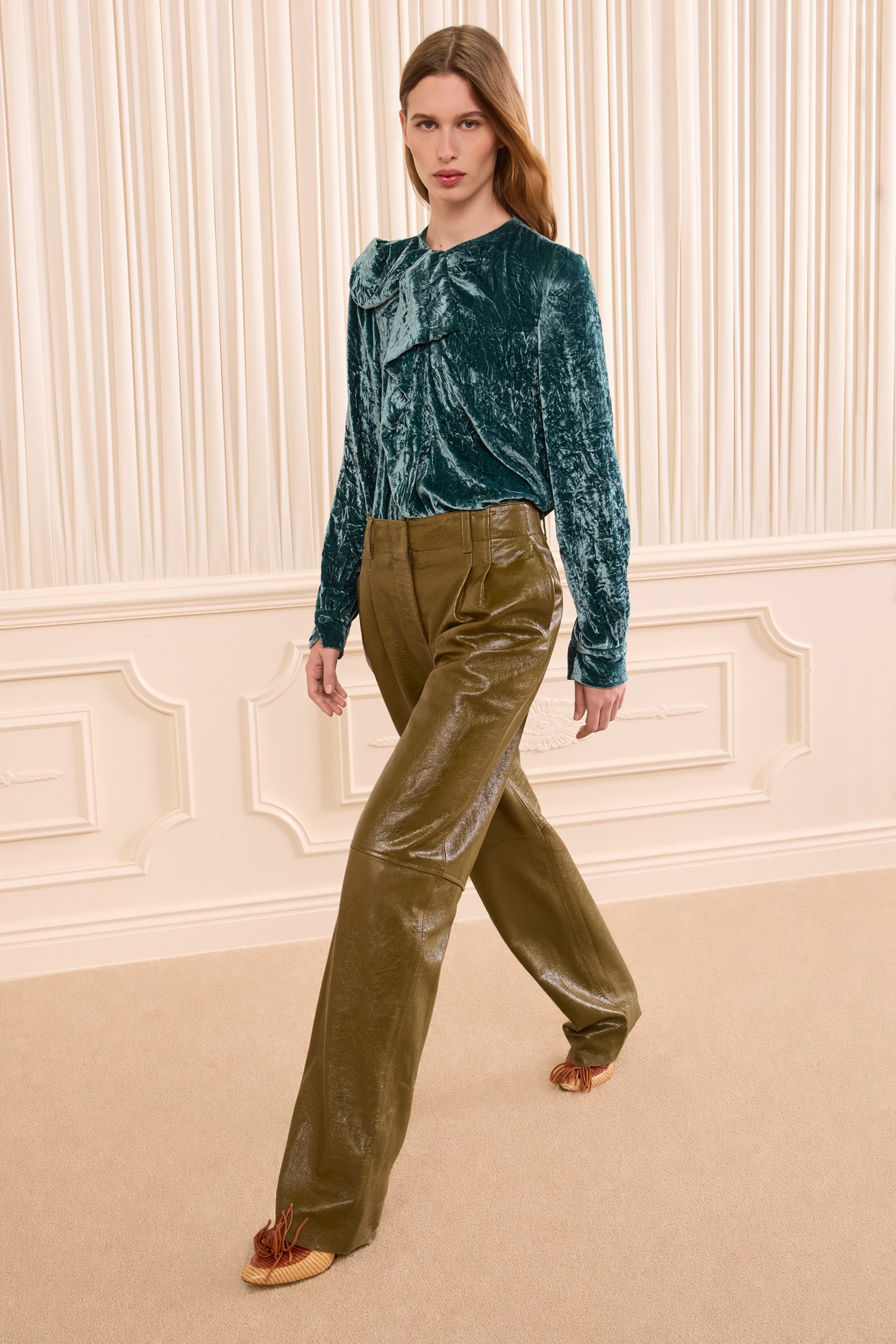 Keiran Leather Pant - Lichen