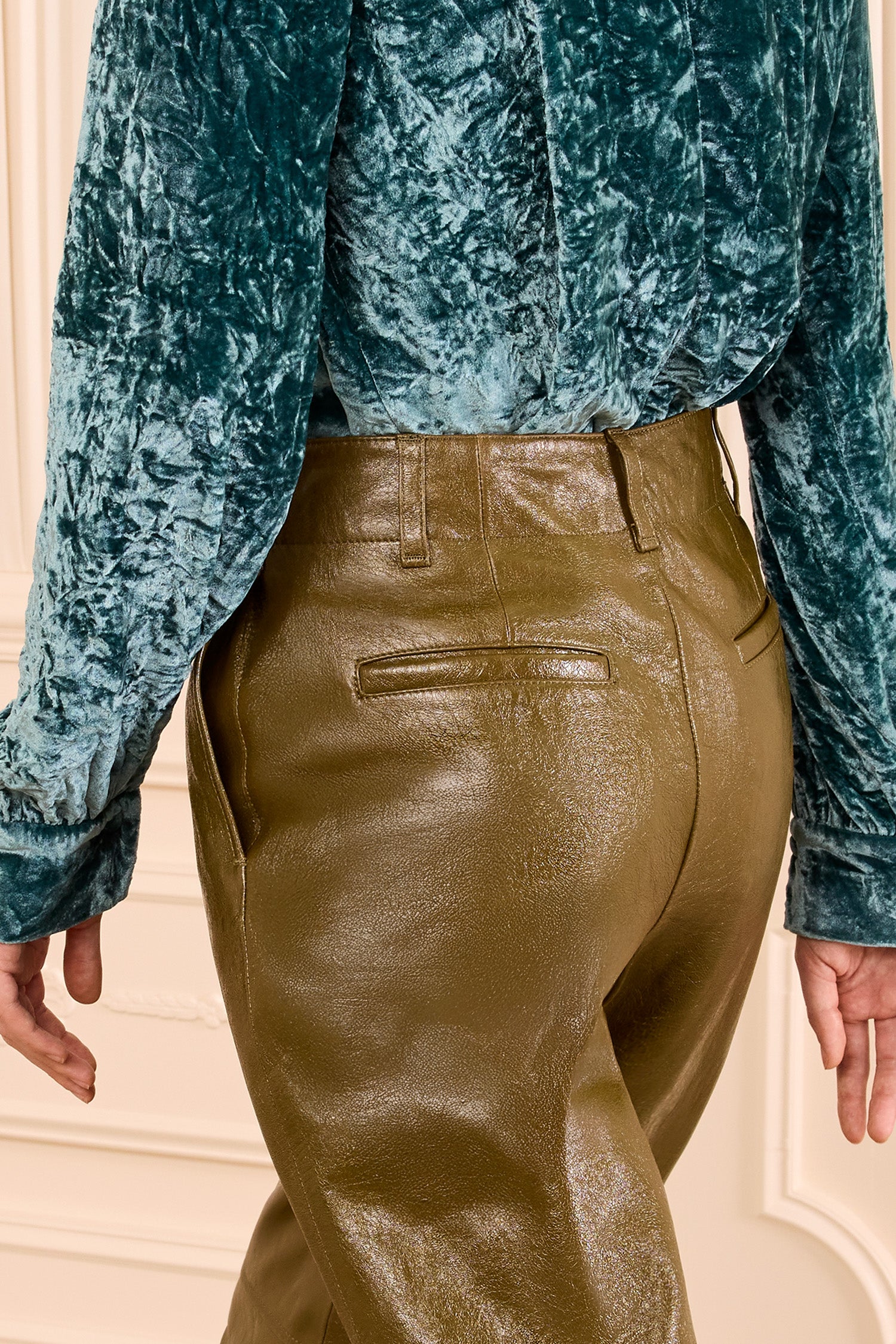 Ulla Johnson Keiran Leather Pant - Lichen