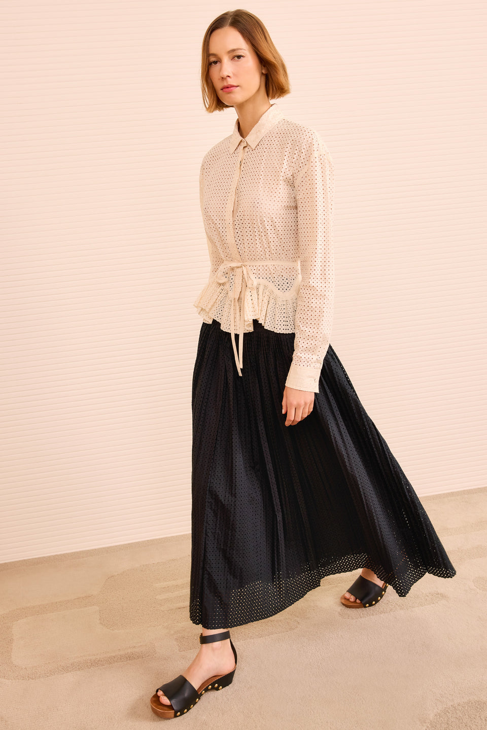 Kelila Button Up Blouse with Belt - Cowrie