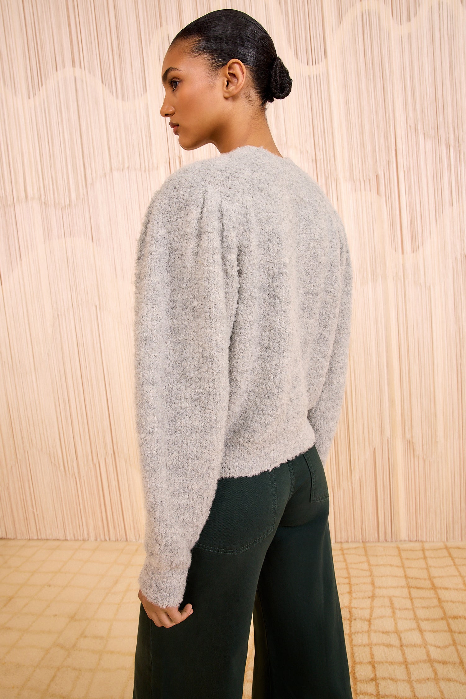 Kira Alpaca Cardigan - Pebble