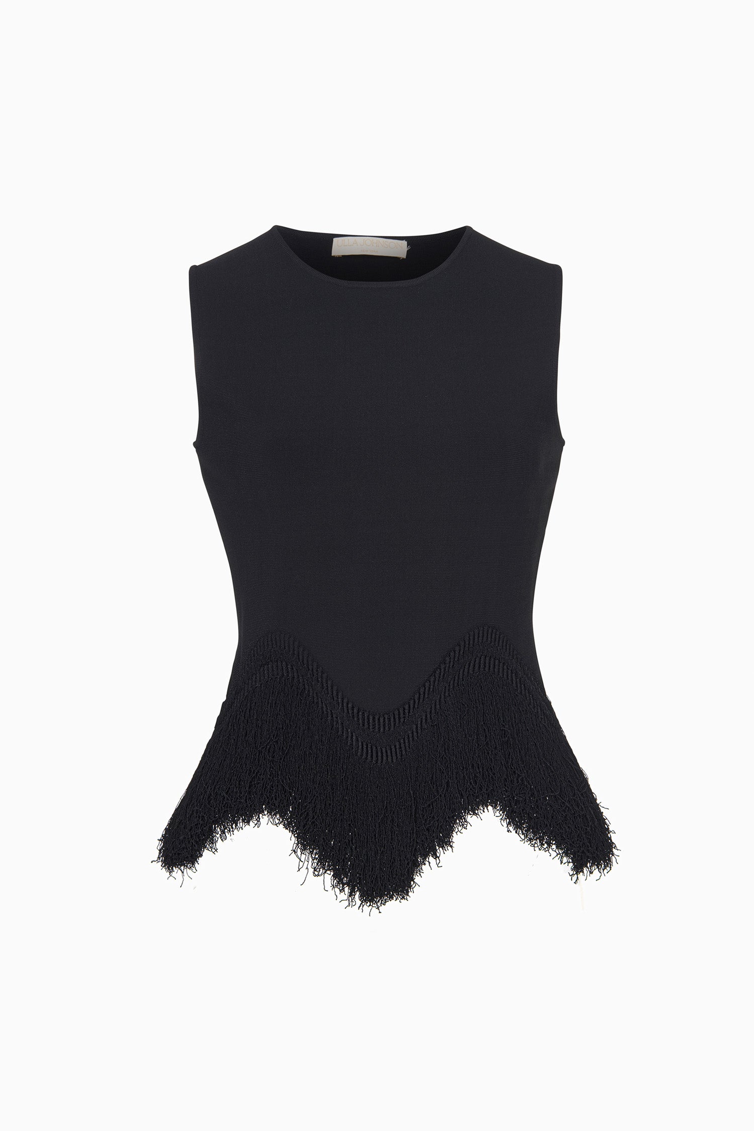 Ulla Johnson Koa Knit Top with Fringe - Noir