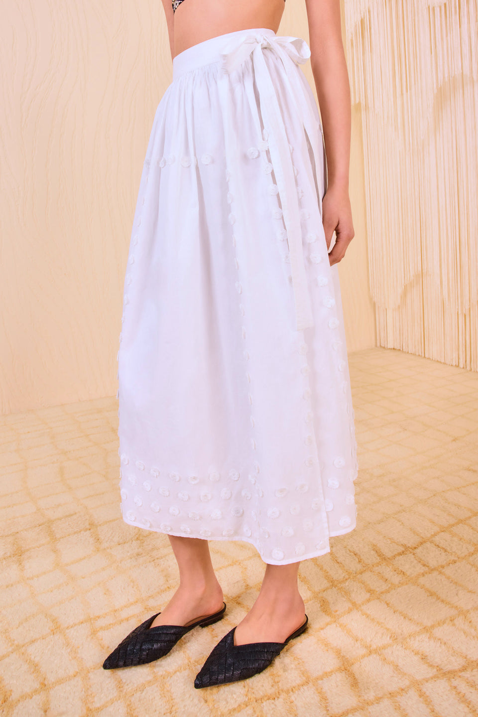 Kyla High Waisted Wrap Skirt Coverup - Pristine