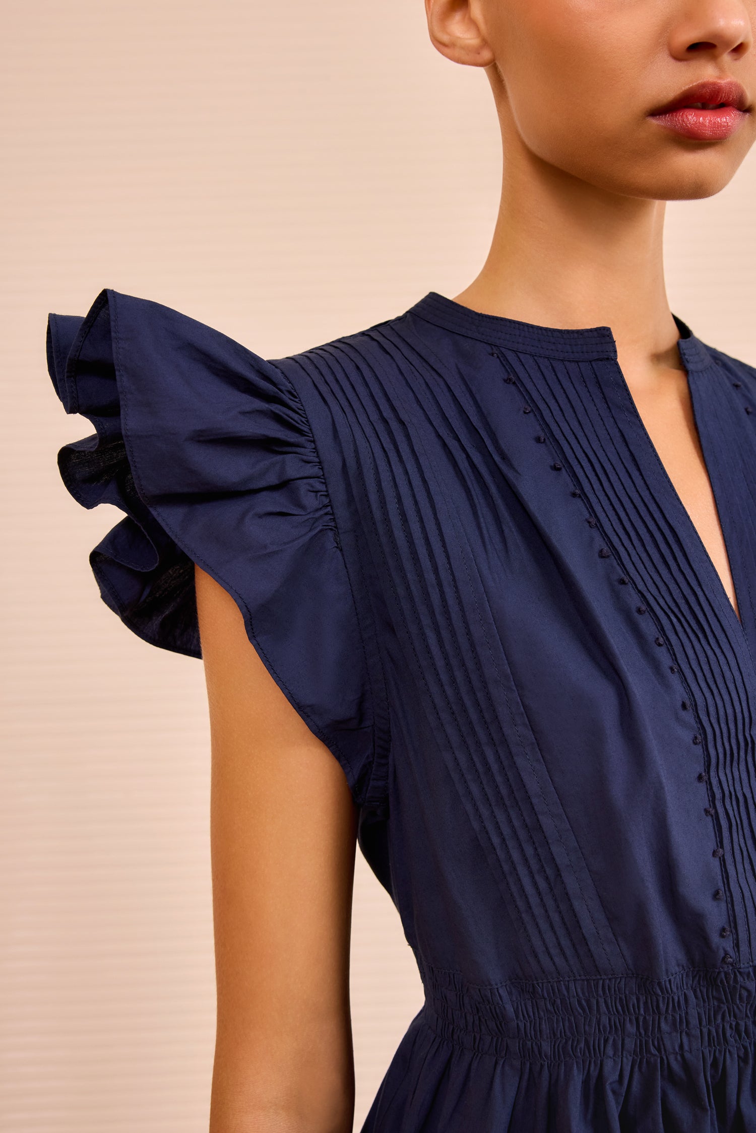 Luise Flutter Sleeve Top - Midnight