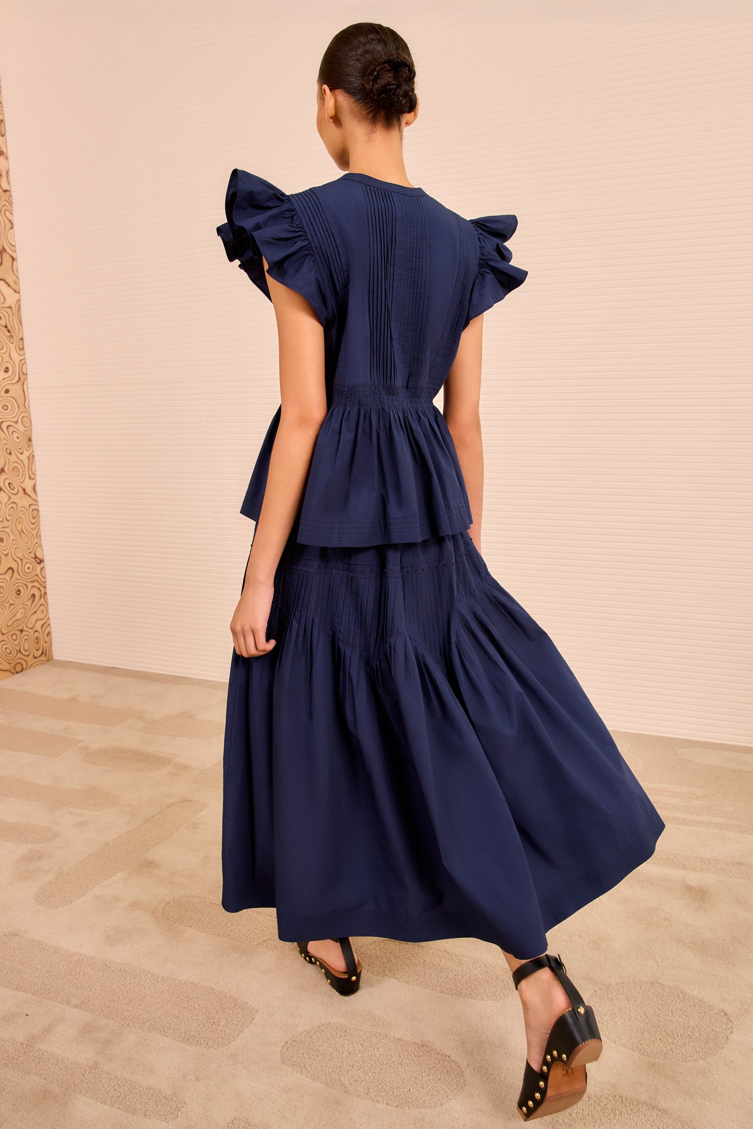 Luise Flutter Sleeve Top - Midnight