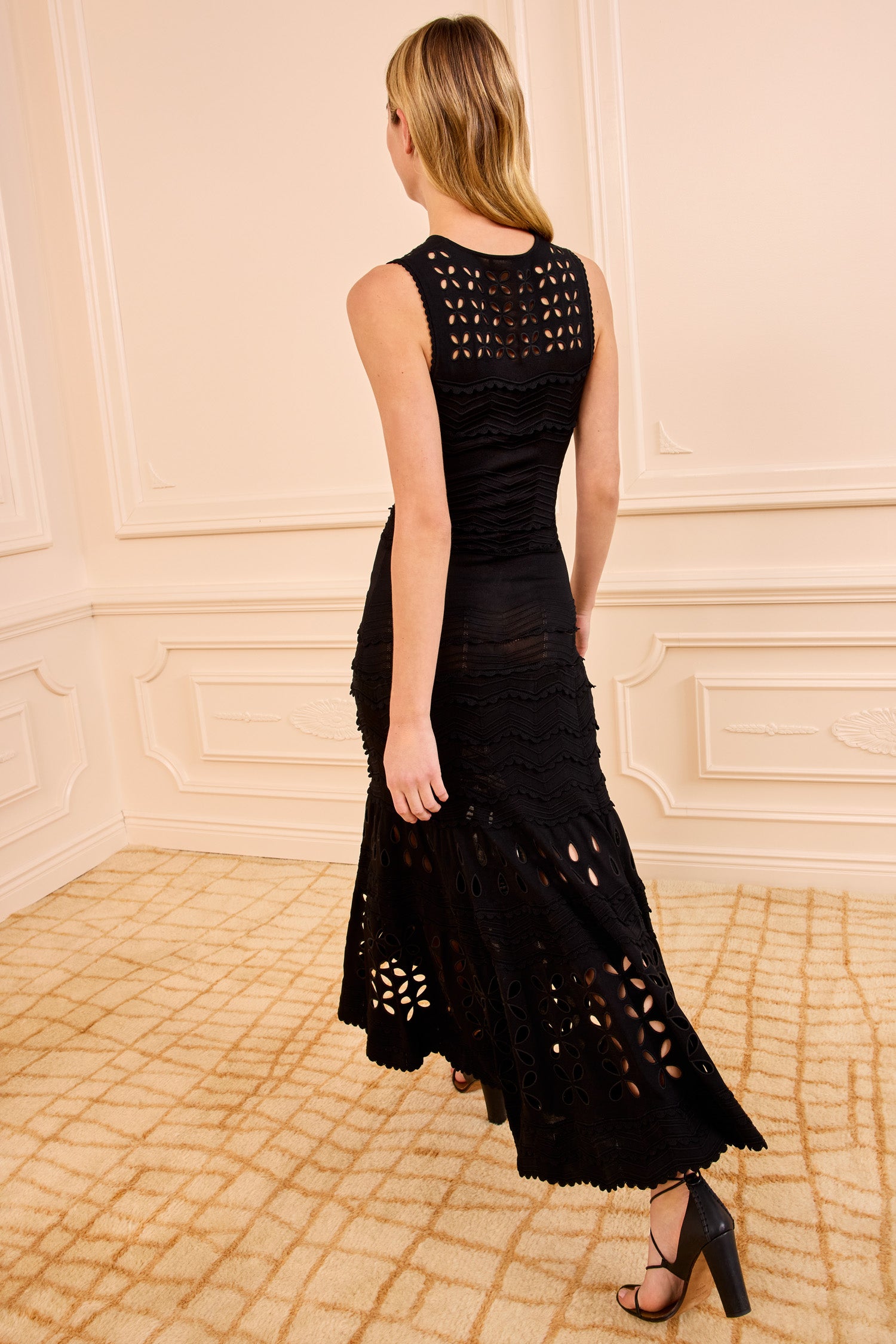 Ulla Johnson Lakshmi Eyelet Knit Dress - Noir