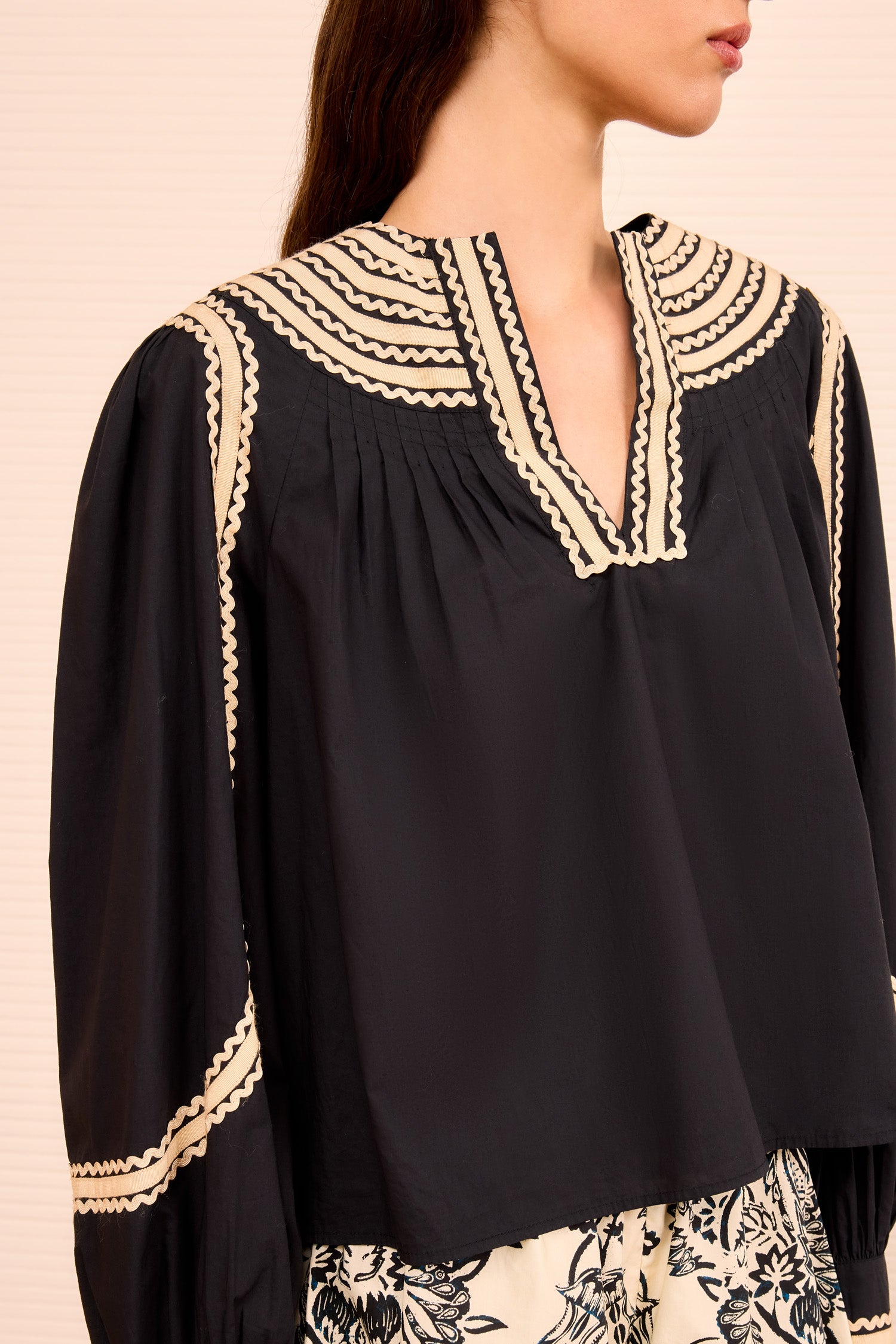 Laurenza Long Sleeve Top - Noir - Ulla Johnson