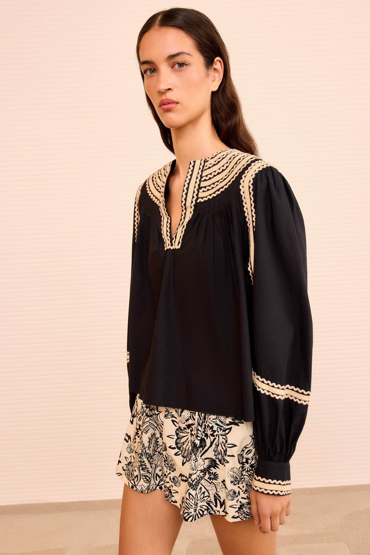 Laurenza Long Sleeve Top - Noir