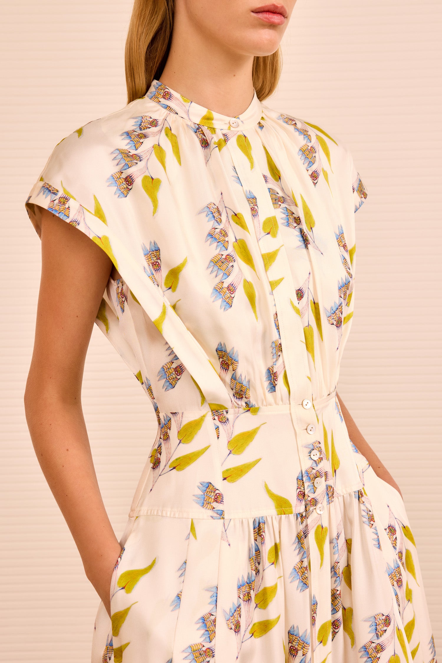 UllaJohnsonボタニカルドレス UllaJohnsonボタニカルドレス Lausanne Button Up Dress - Infinite