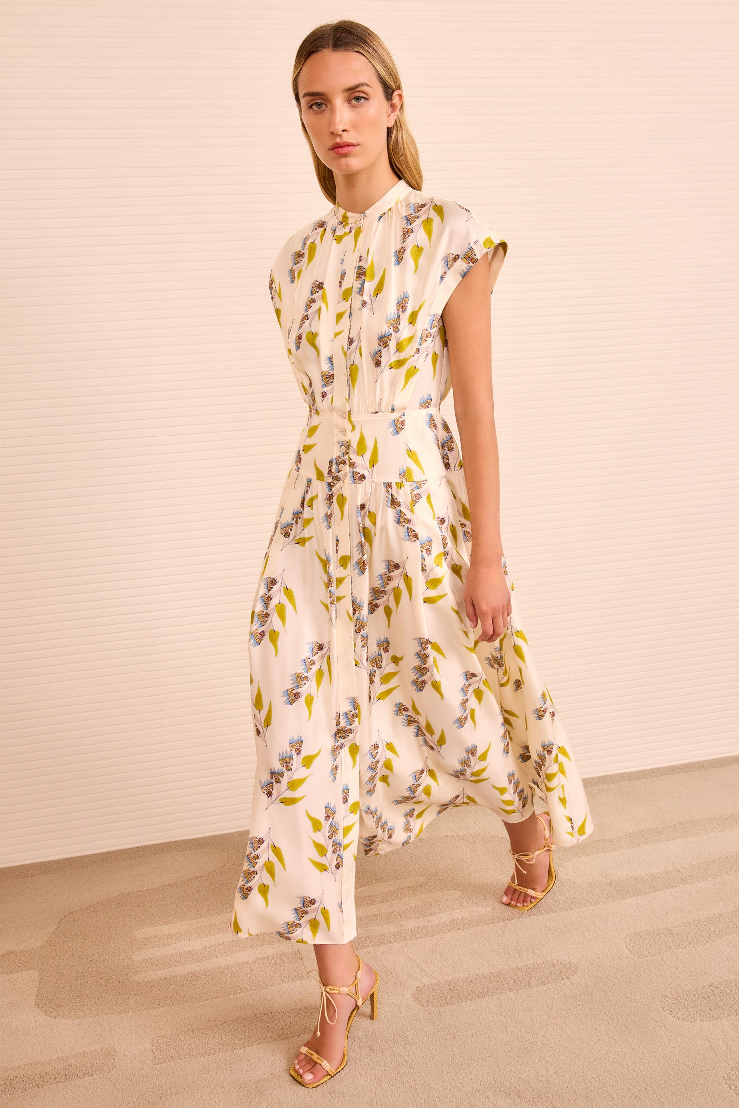 Ulla Johnson Lausanne Floral Print Silk Dress