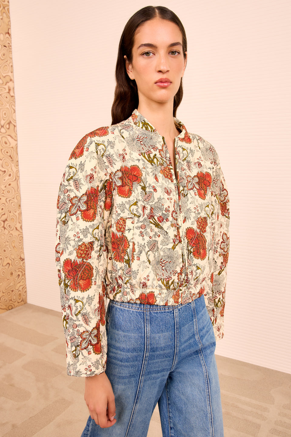 Lavinia Silk Quilted Bomber Jacket - Wintergarden